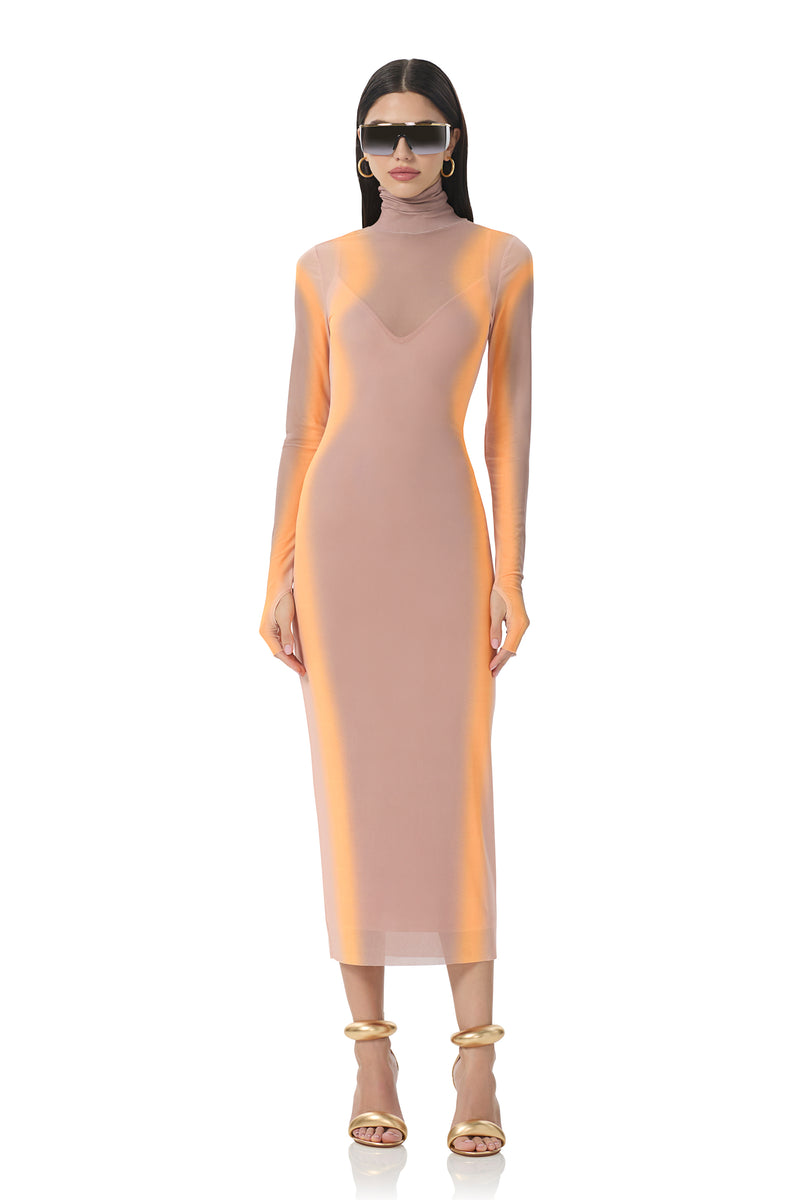 Shailene Dress - Orange Linear