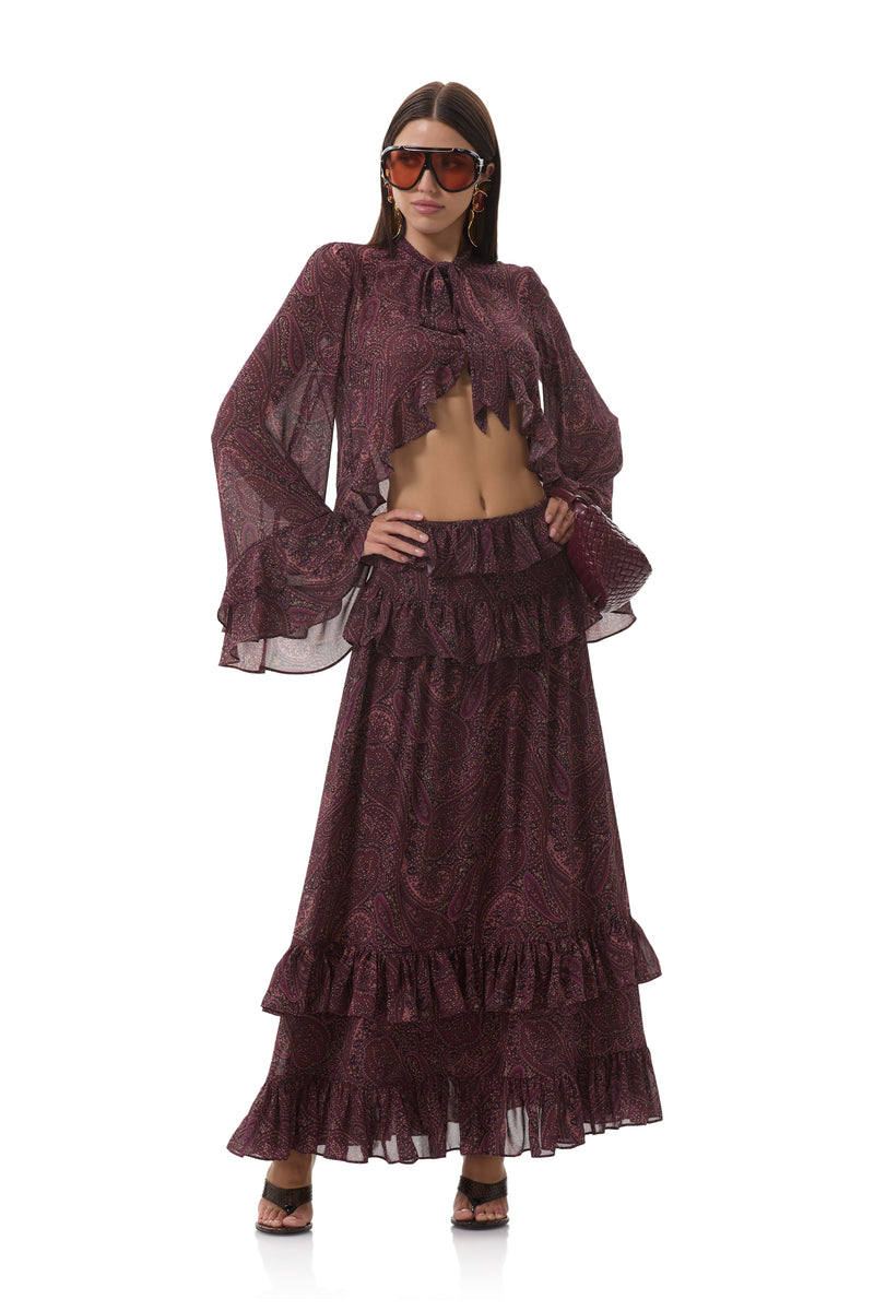 pierre-skirt-chocolate-paisley – AFRM