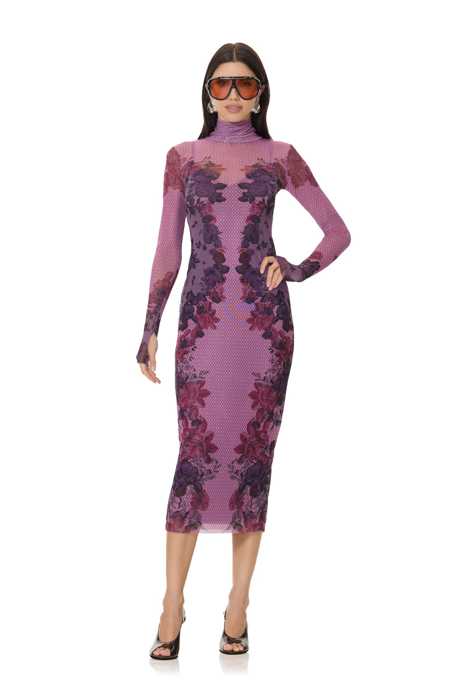 Shailene Dress - Plum Lace Net - 54405292097906