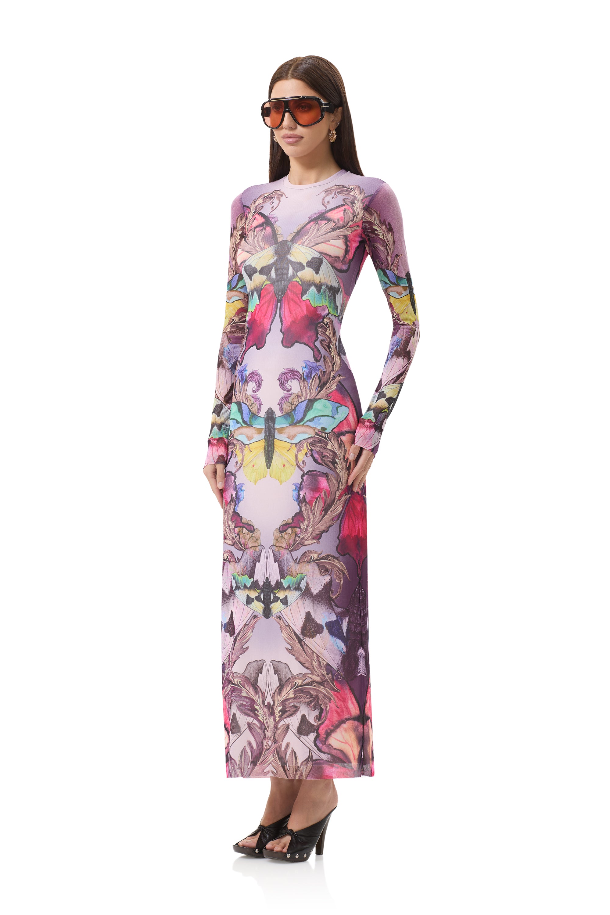 didi maxi dress Didi Print Long Sleeve Maxi Dress (Women)
