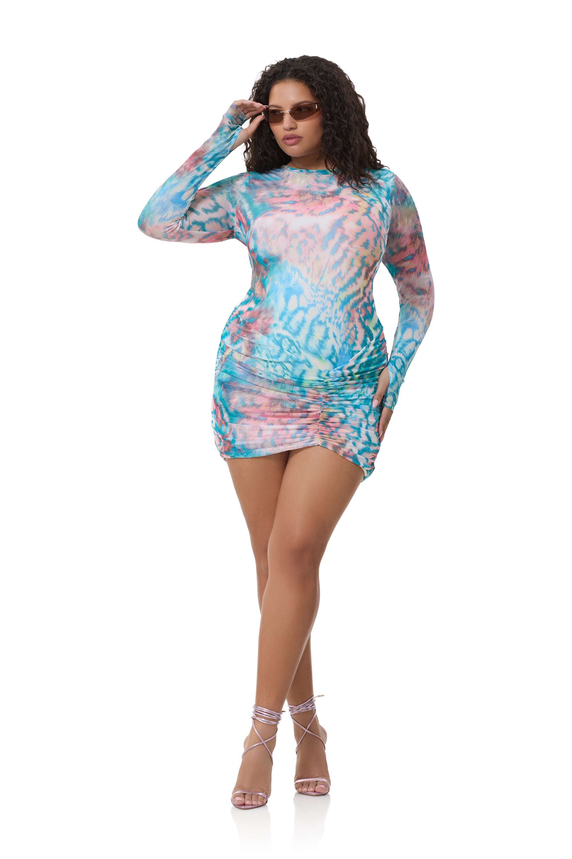 afrm mirza mini dress Afrm Women's Mirza Ruched Mini Dress - Pink - Size L