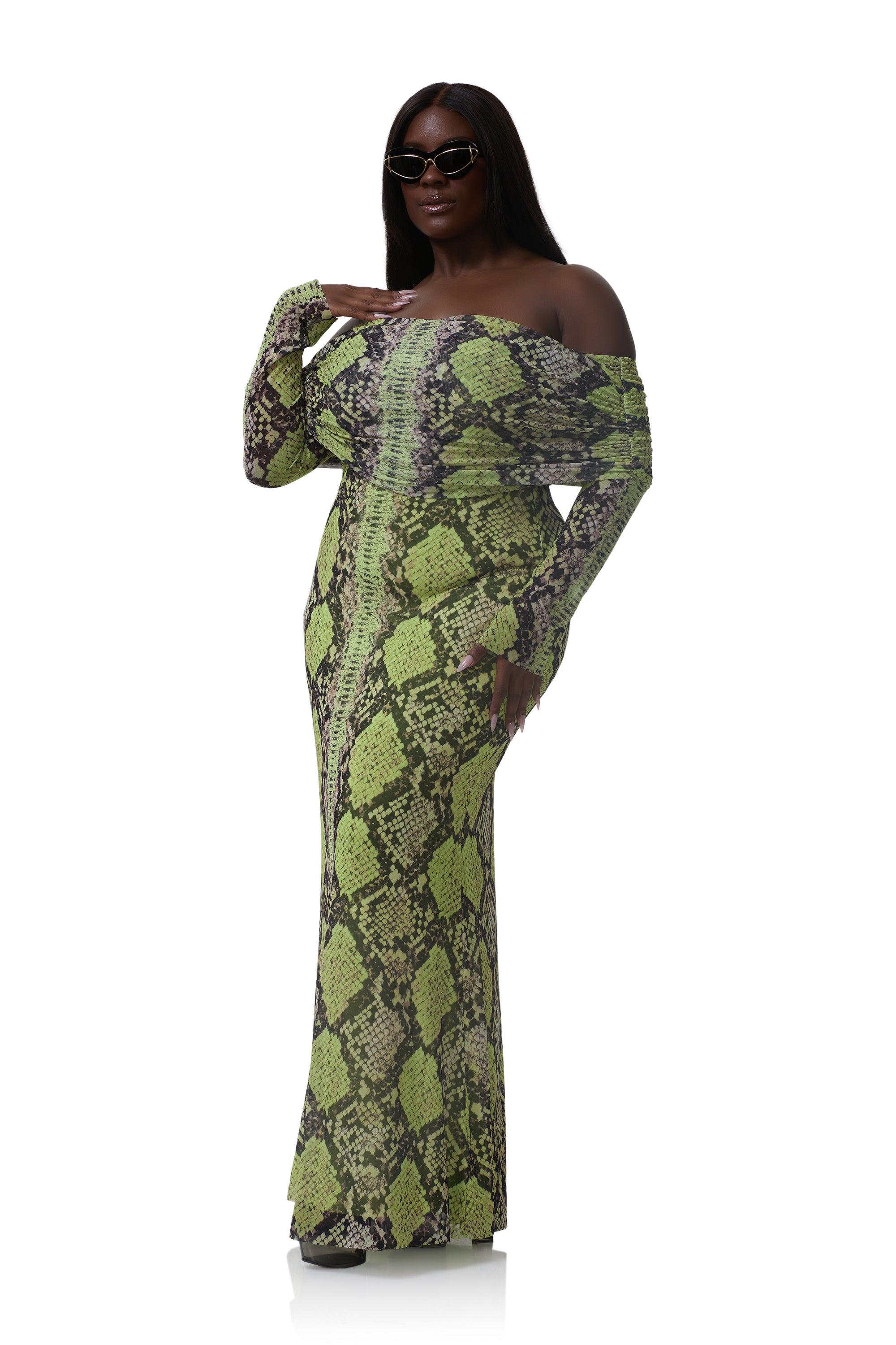 thelma-dress-lime-snake AFRM thelma-dress-lime-snake AFRM