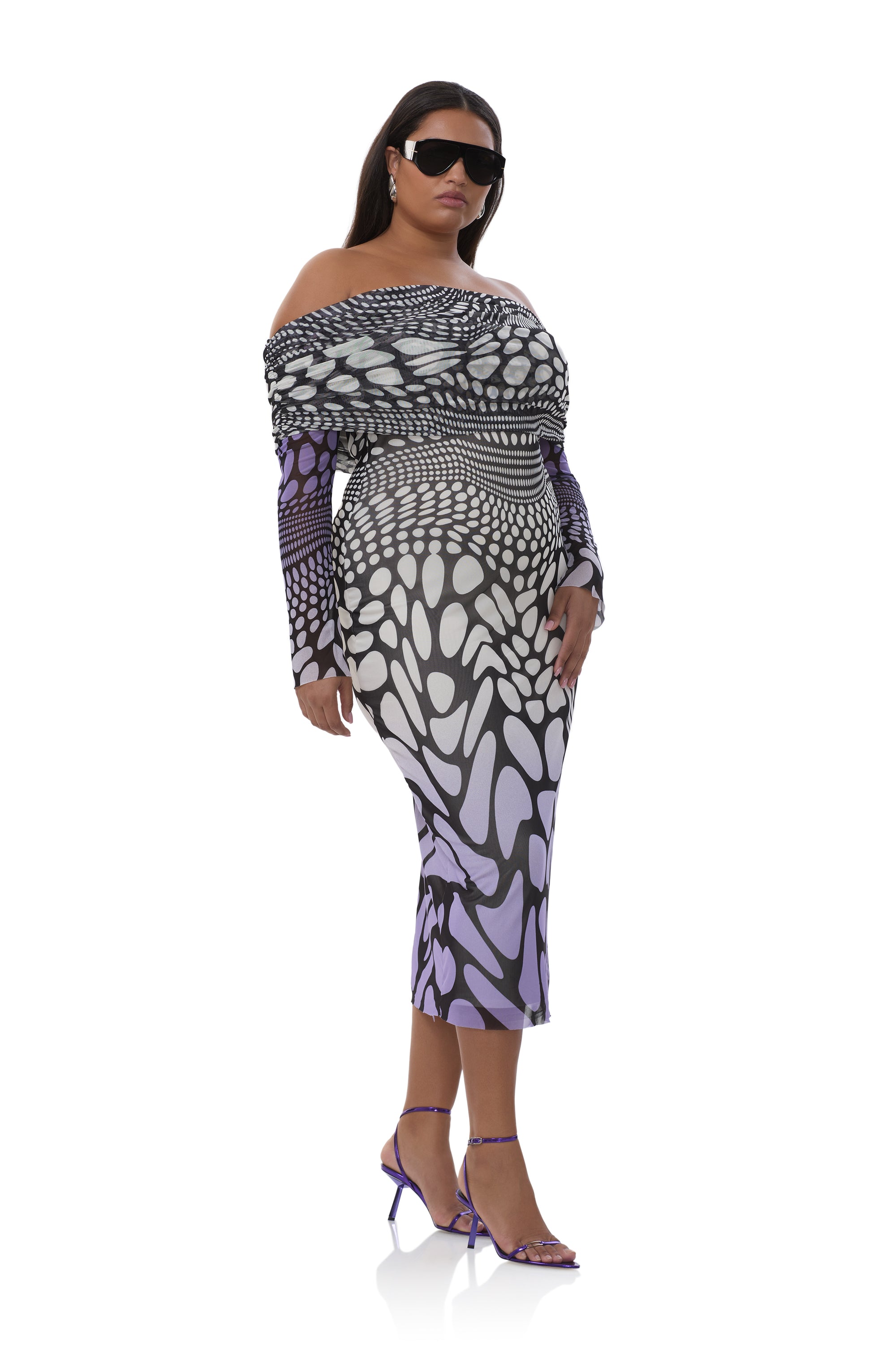 Cornelia Dress - Violet Swirl Dots AD021357OC25 / Violet Swirl Dots / XXL Cornelia Dress - Violet Swirl Dots AD021357OC25 / Violet Swirl Dots / XXL