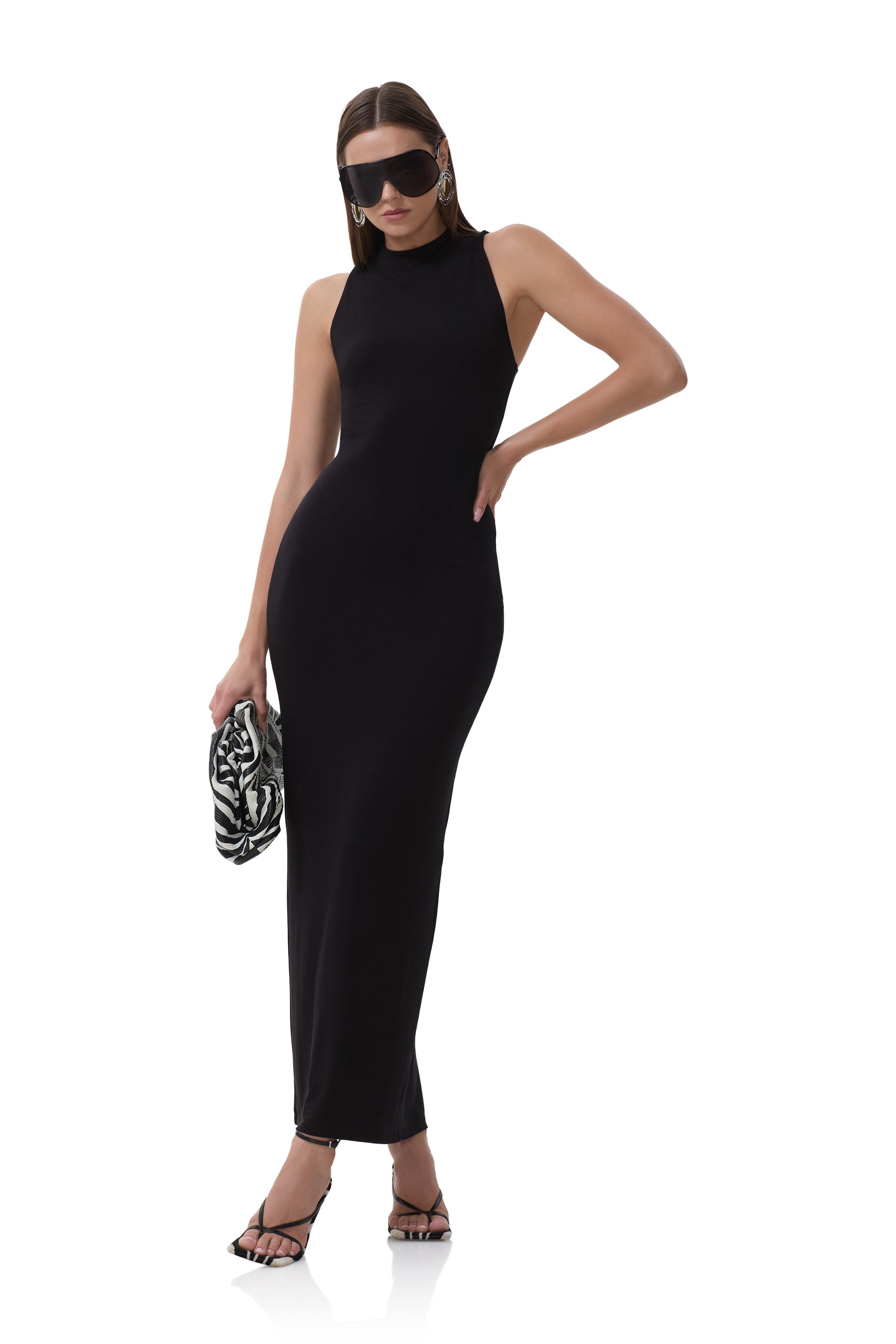 AFRM Casper Racerback Maxi Dress in Noir at Nordstrom, Size X-Large
