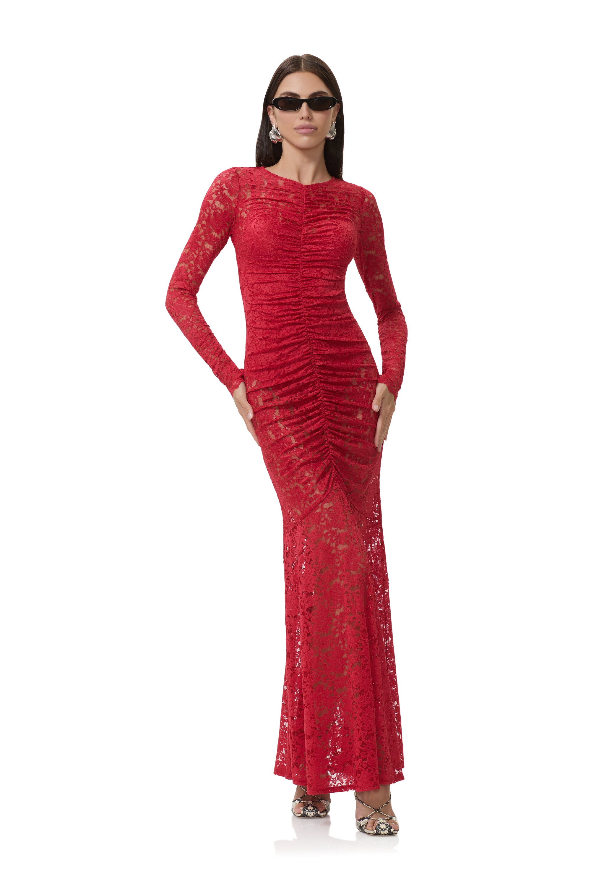 Jenima Lace Dress - Poppy Red AD023298NV25 / Poppy Red / XXS Jenima Lace Dress - Poppy Red AD023298NV25 / Poppy Red / XXS