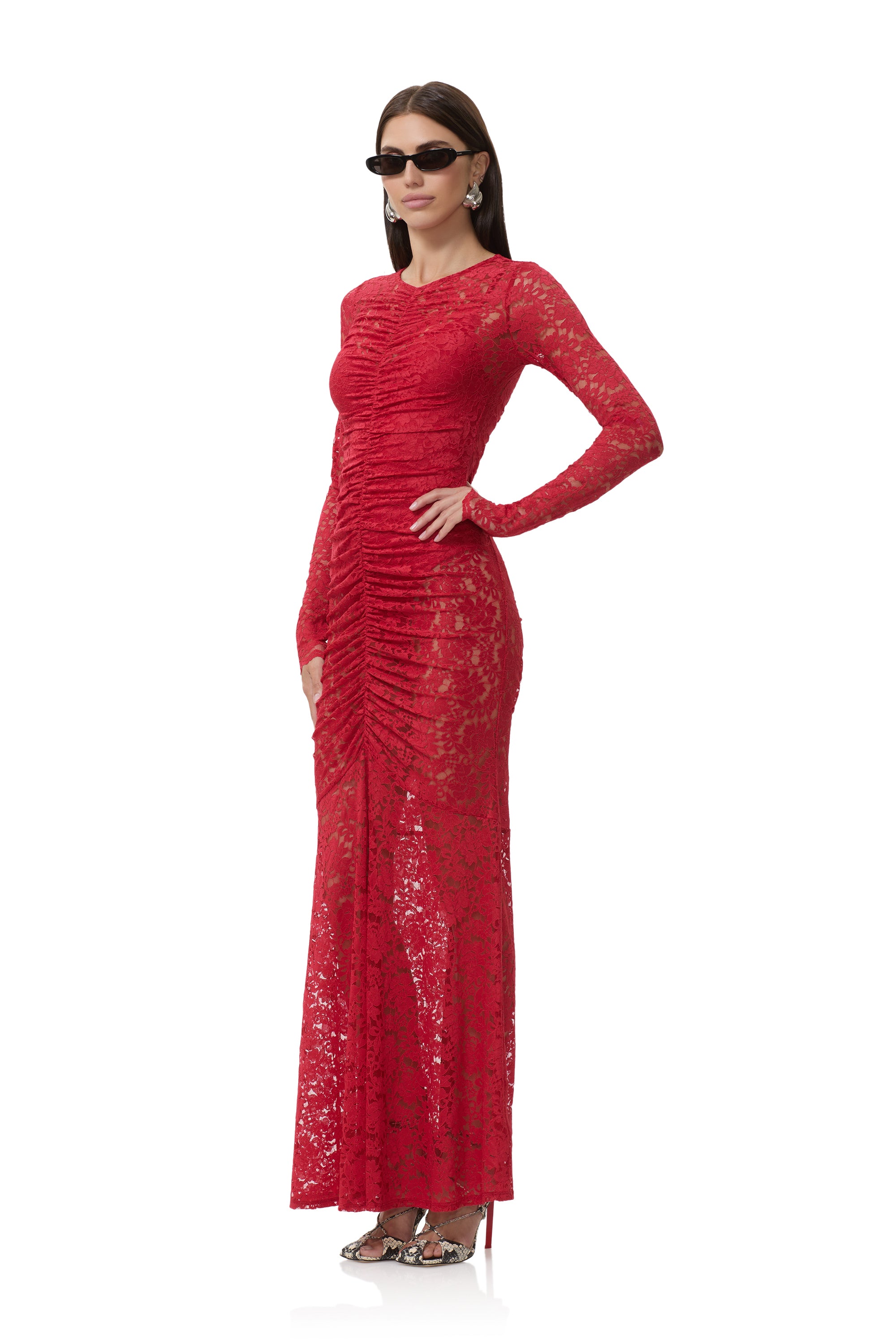 Jenima Lace Dress - Poppy Red AD023298NV25 / Poppy Red / XXS Jenima Lace Dress - Poppy Red AD023298NV25 / Poppy Red / XXS