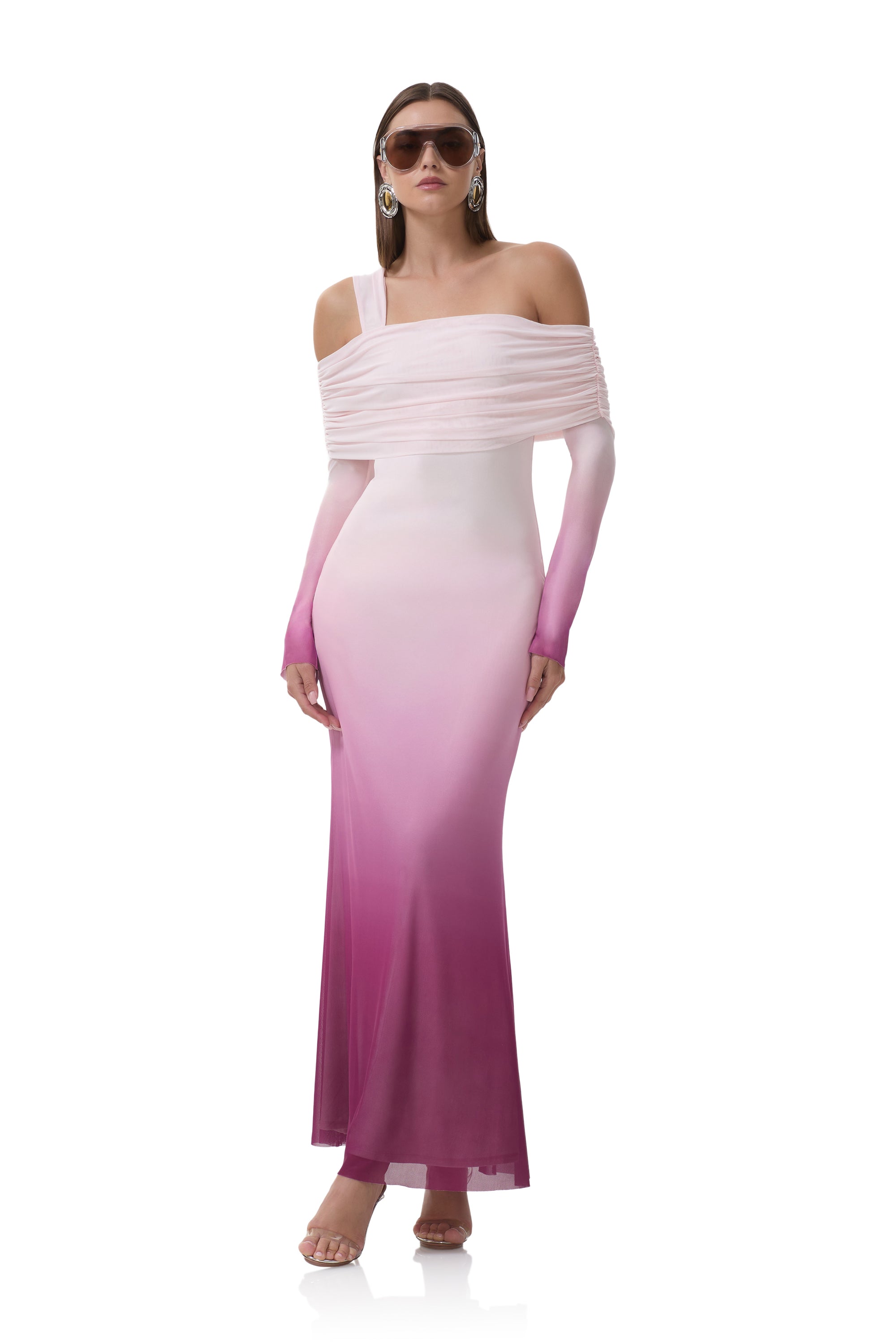 long ombre dress Primavera Couture 4102 - Ombre Sequin Prom Dress 000 / Crystal Blue