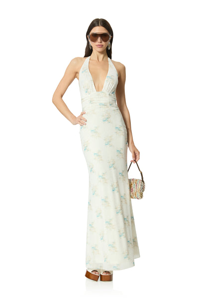 AFRM Anja Halter Maxi Dress - Antique Peony