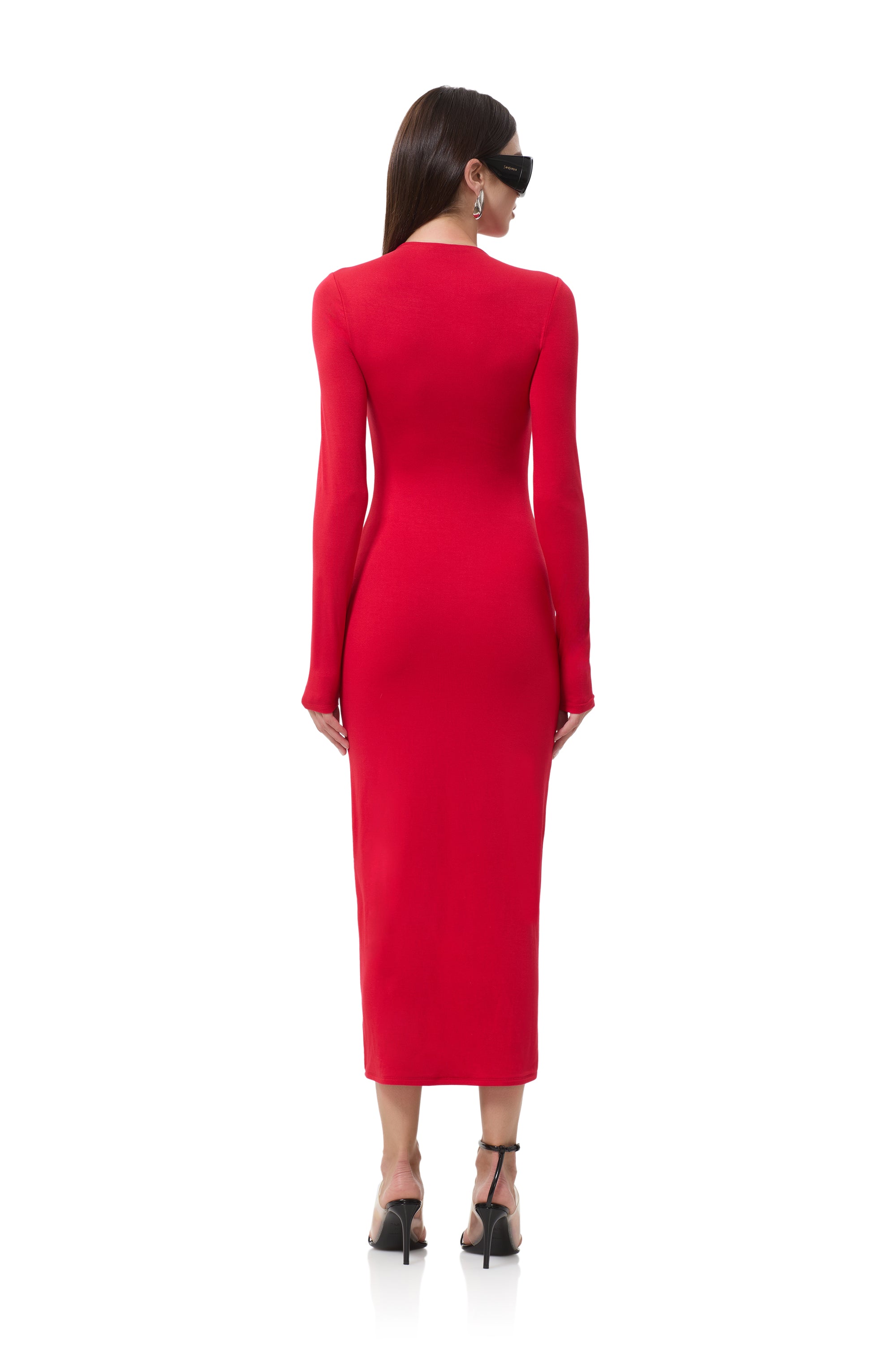 red long sleeve midi dress Juniper Dress