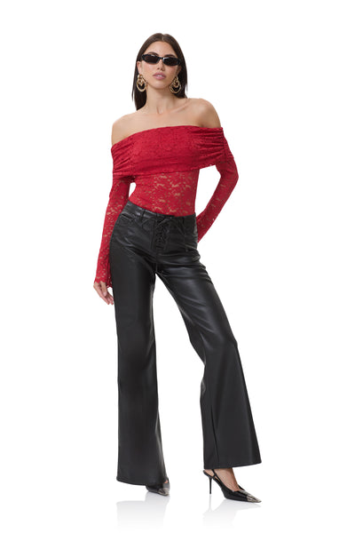 Lennox Lace Bodysuit - Poppy Red – AFRM