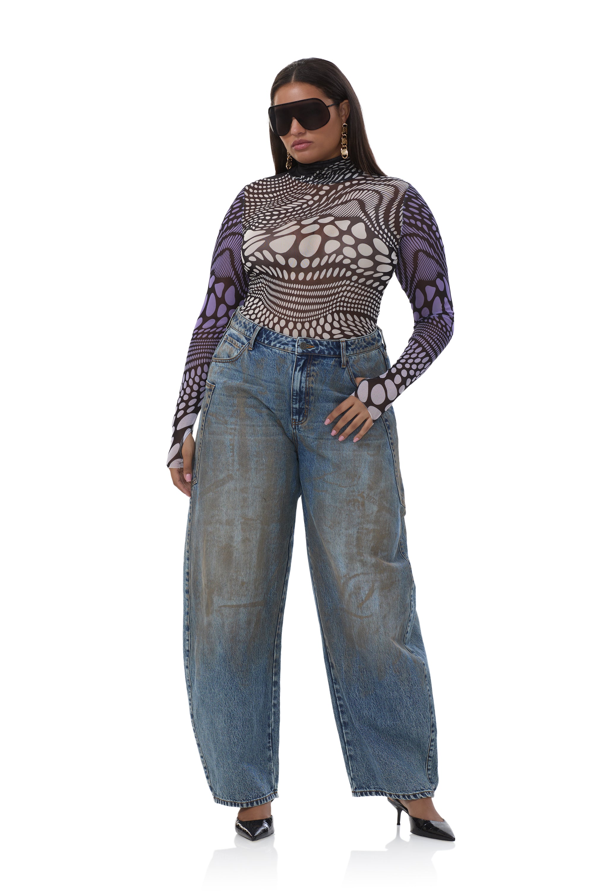 azsym Zadie Top - Violet Swirl Dots – AFRM