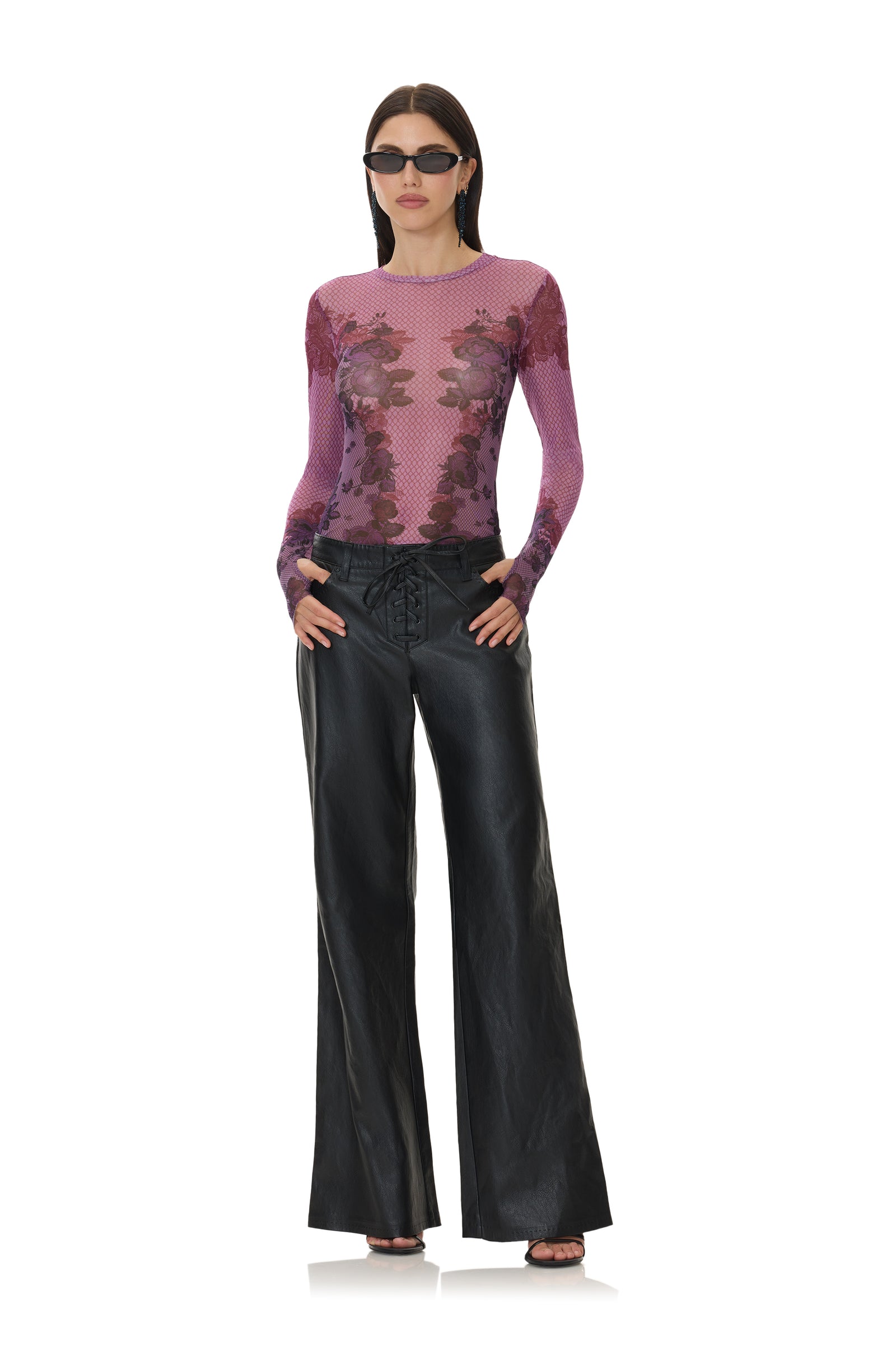 Kaylee Top - Plum Lace Net - 54405516067186