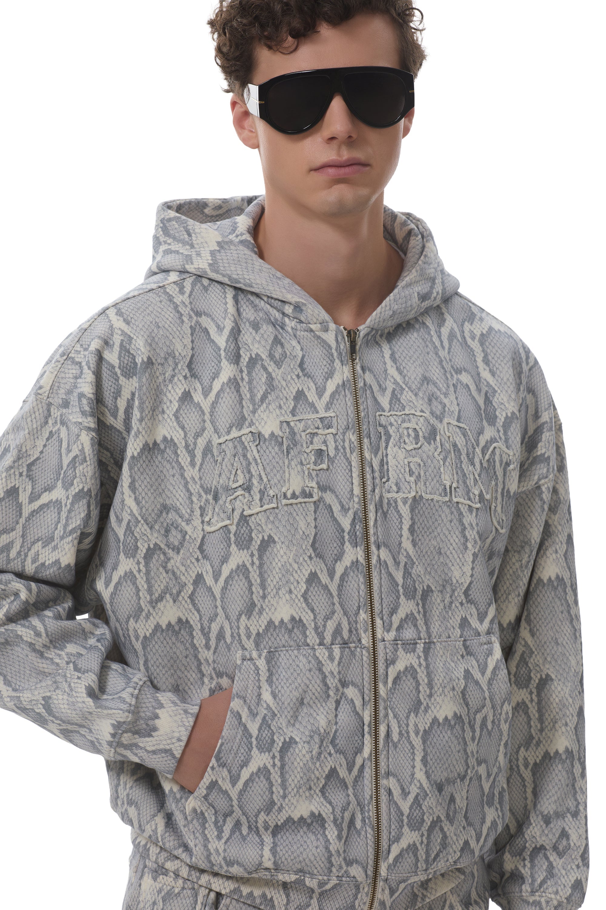 AYM✨ Cameron Zip Up Hoodie - Silver Snake – AFRM