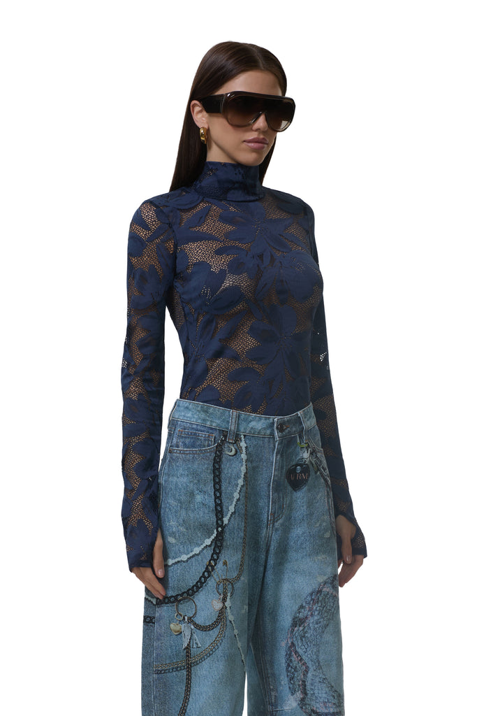 Zadie Crochet Lace Top - Black Iris – AFRM