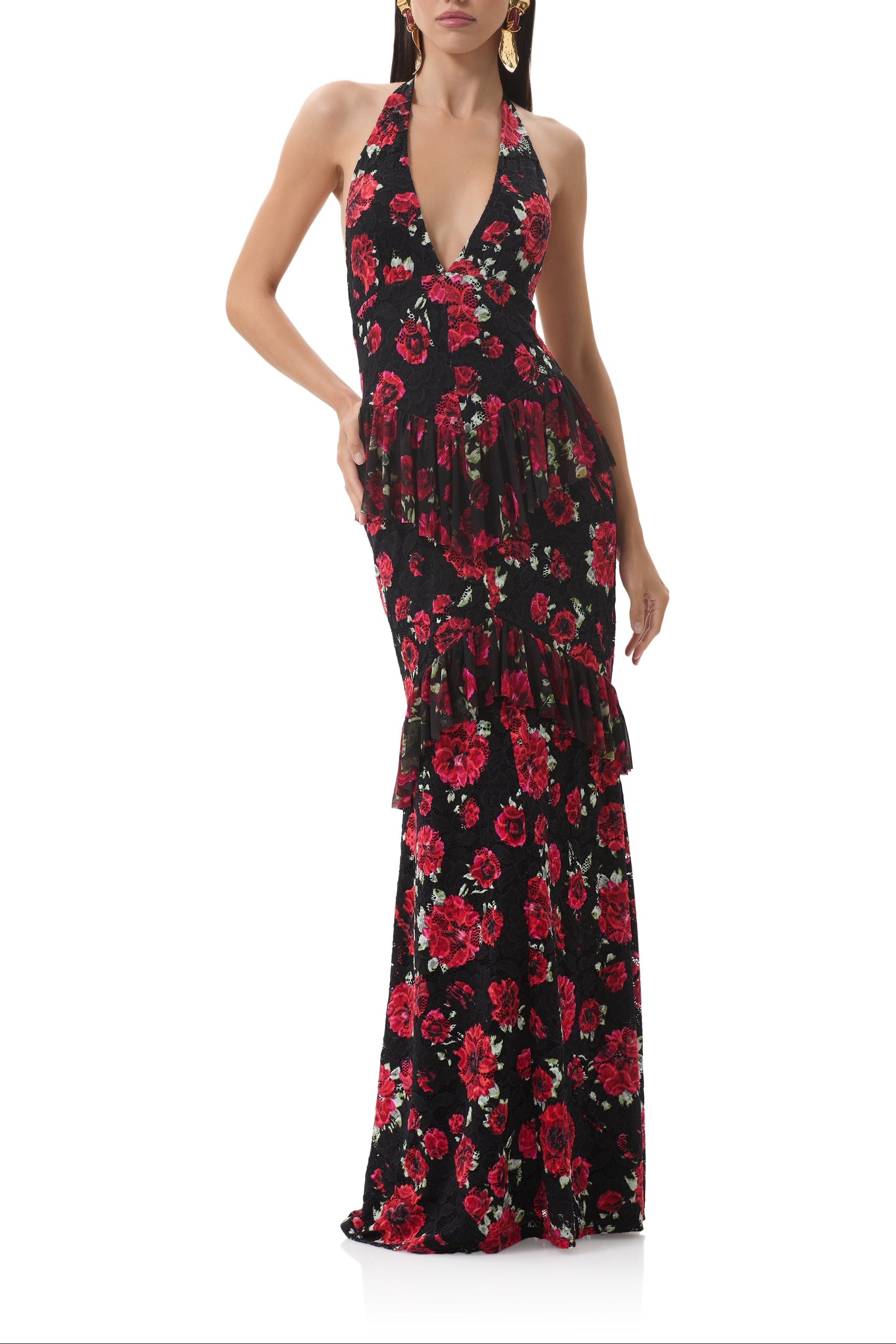 Afrm Athens Floral Print Halter Maxi Dress in Painted Roses at Nordstrom, Size Medium Afrm Athens Floral Print Halter Maxi Dress in Painted Roses at Nordstrom, Size Medium
