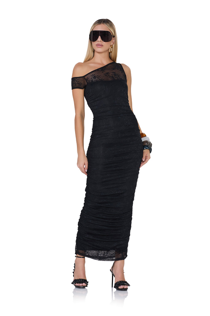 afrm praya off-the-shoulder mesh midi dress AFRM Praya Off-The-Shoulder Mesh Midi Dress