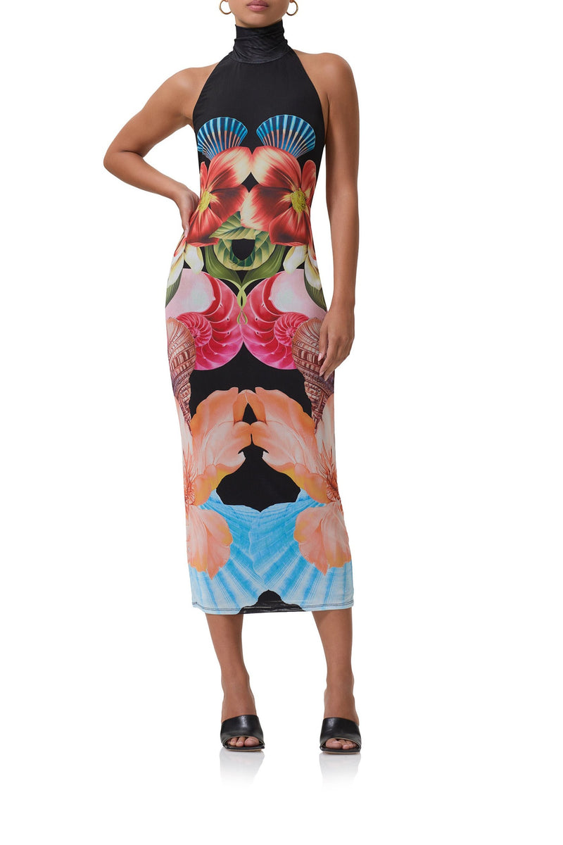 Olimpia Midi Dress - Hibiscus Shell – Afrm