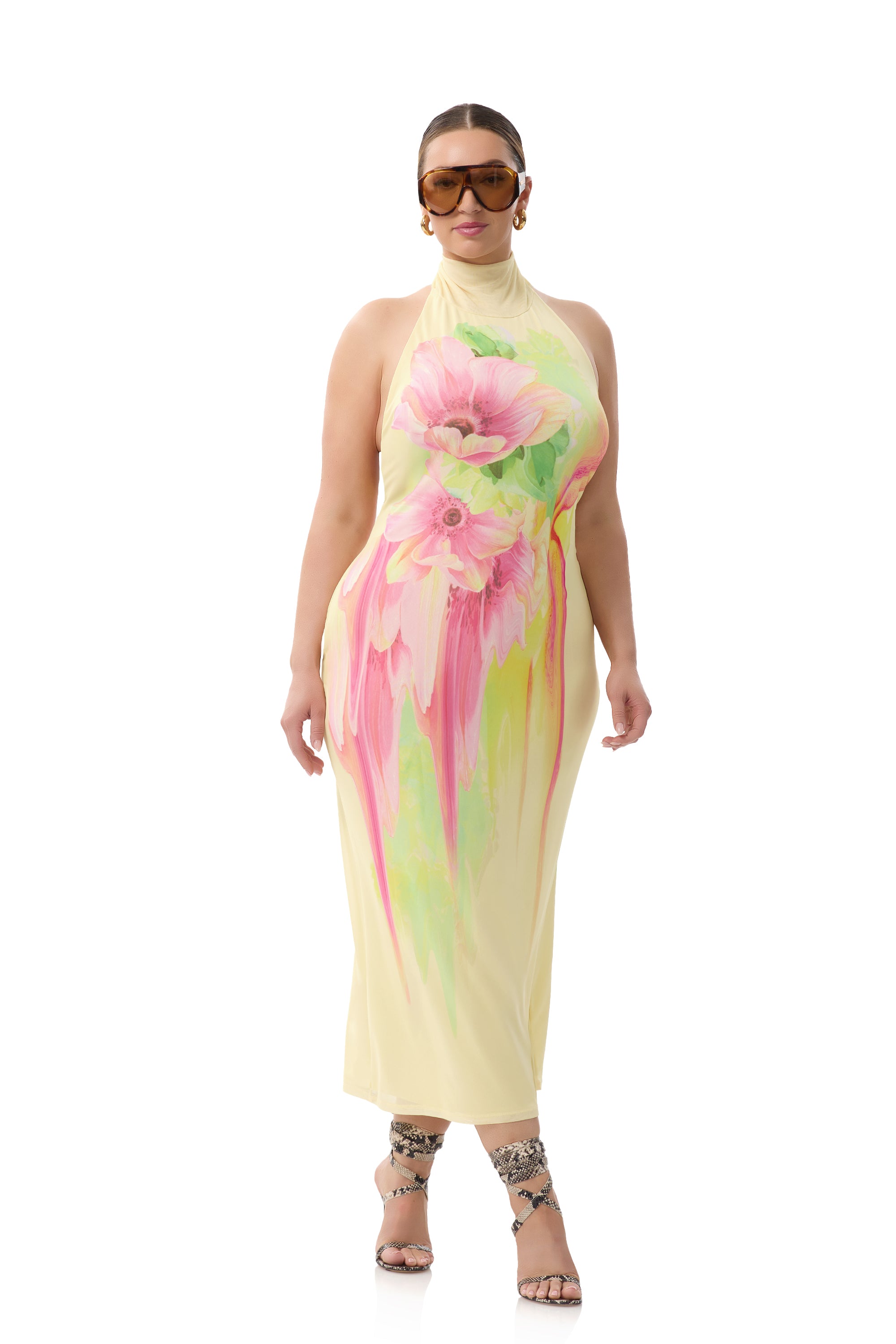 afrm olimpia halter mesh midi dress AFRM Olimpia Halter Mesh Midi Dress
