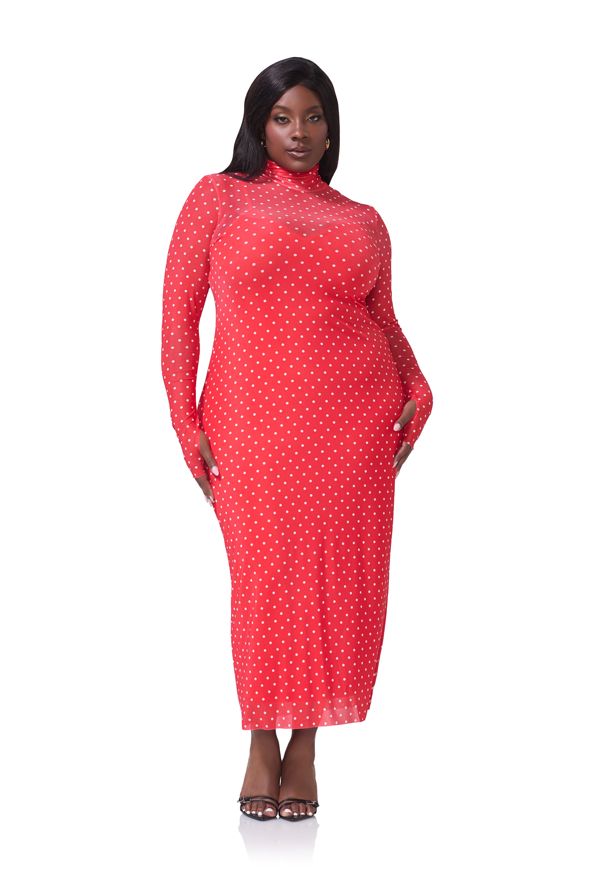 afrm shailene long sleeve turtleneck mesh dress Shailene Mesh Turtleneck Dress