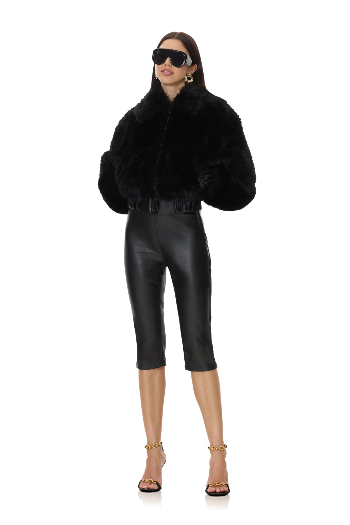 Adelaide Fur Bomber Jacket - Noir - AFRM