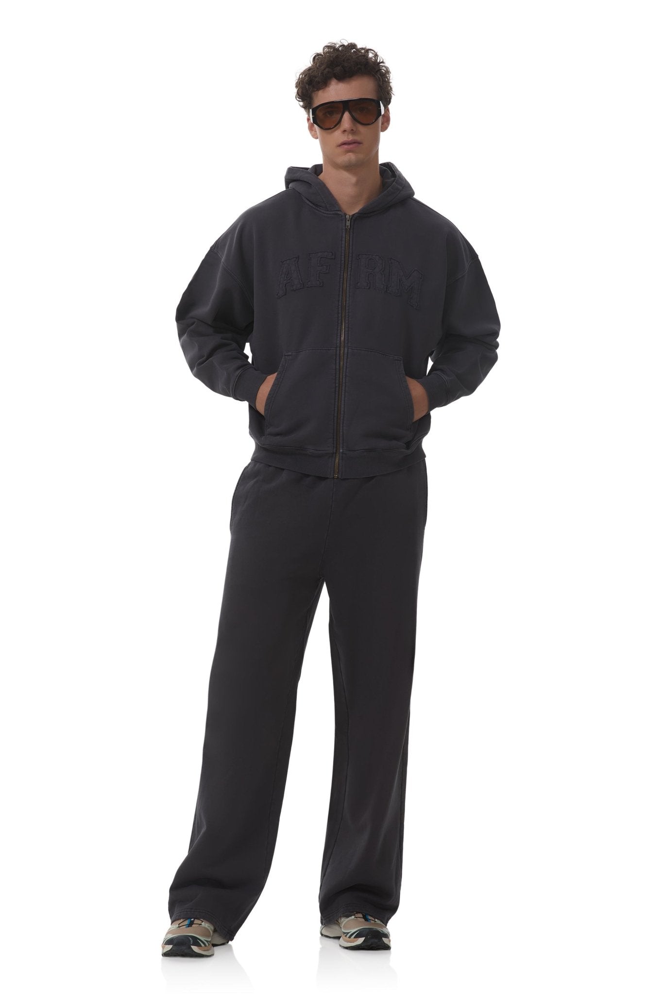 Cameron Zip Up Hoodie - Onyx - AFRM