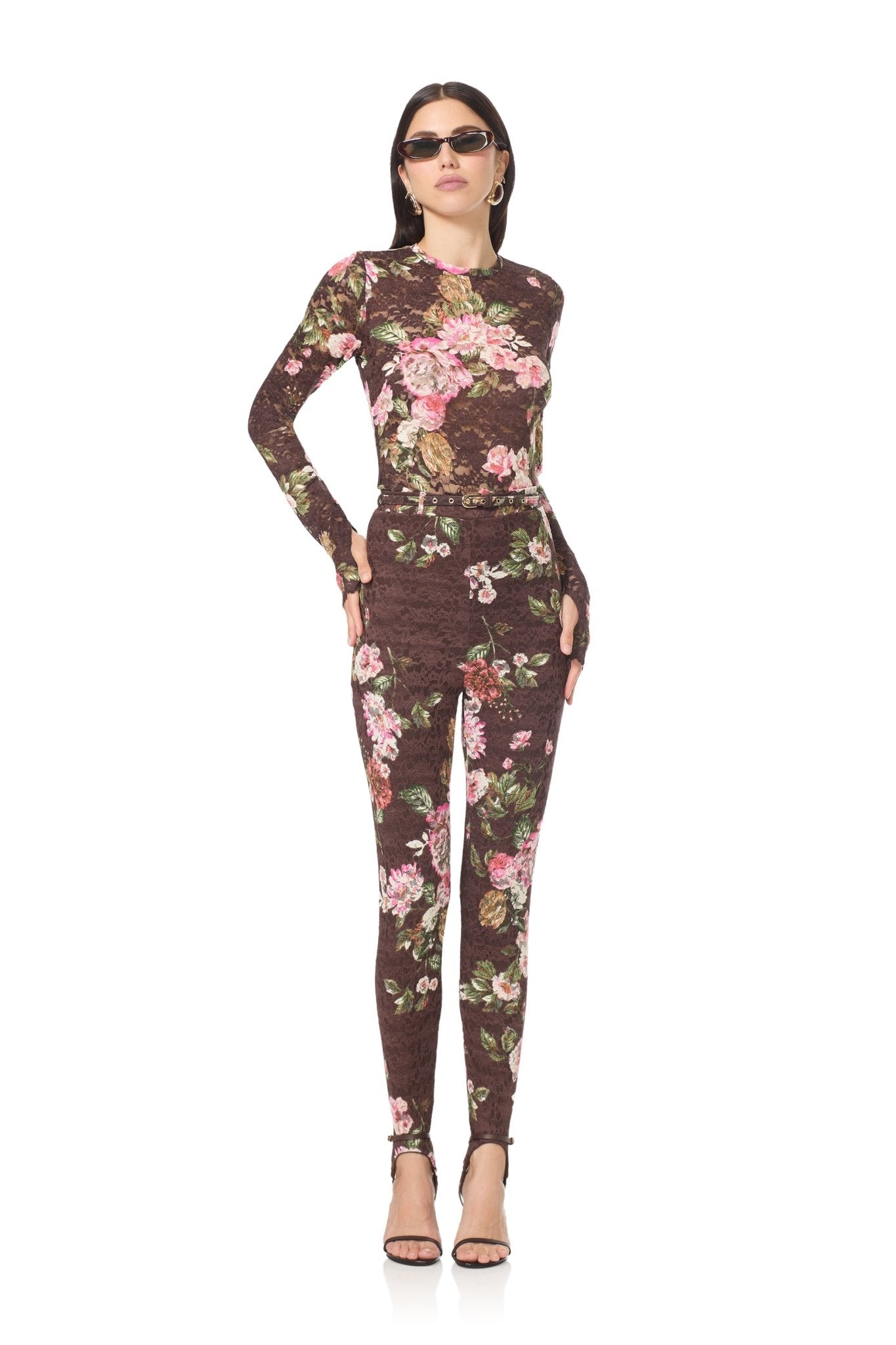 Carey Lace Legging - Chocolate Rose - AFRM