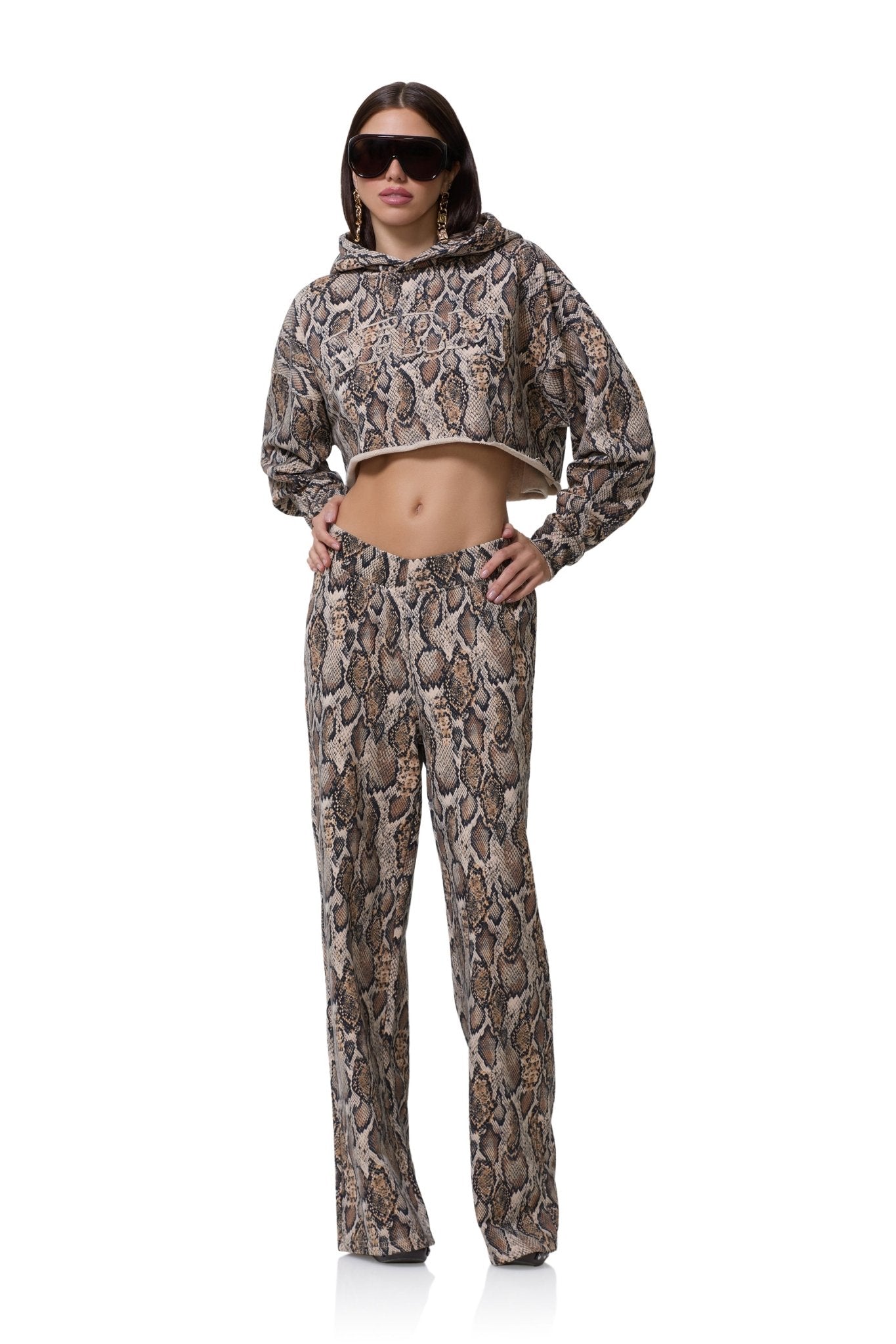 Darius Cropped Hoodie - Sand Serpent - AFRM