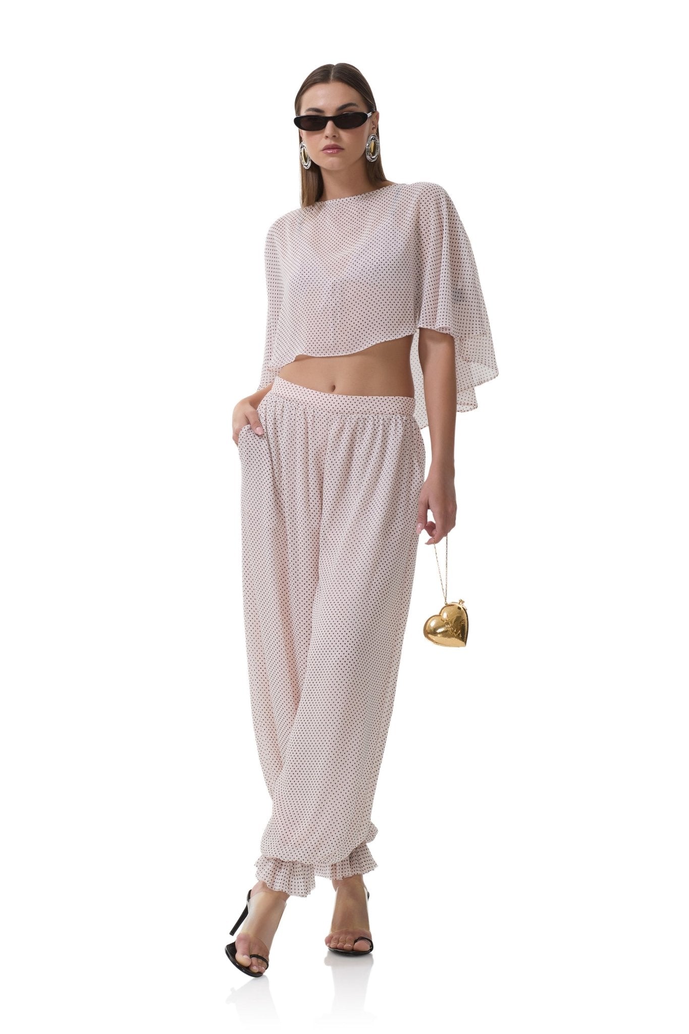 Enza Top - Mauve Pin Dot - AFRM