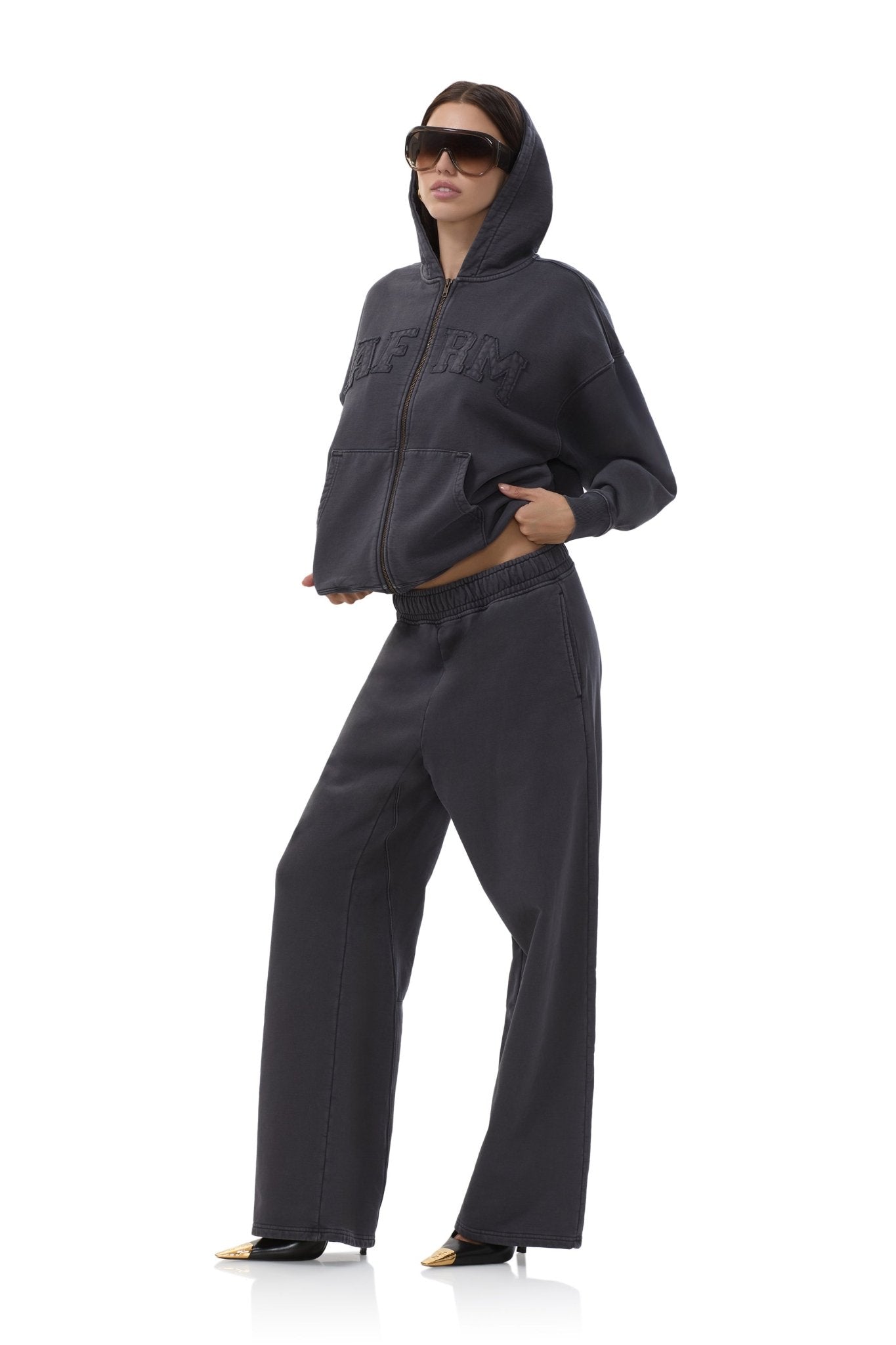 Finely Straight Leg Sweatpant - Onyx - AFRM