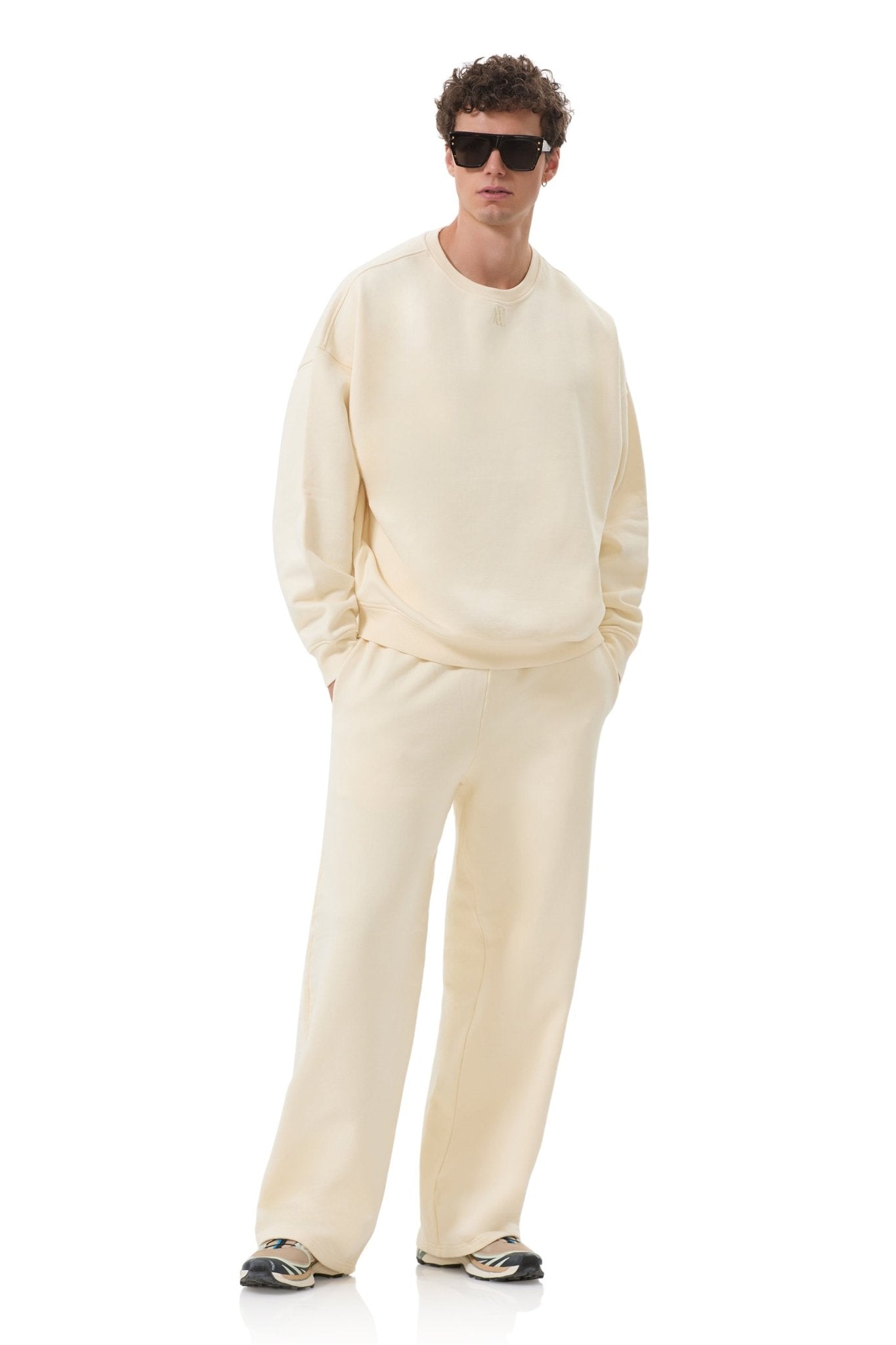 Finely Straight Leg Sweatpant - Vintage White - AFRM