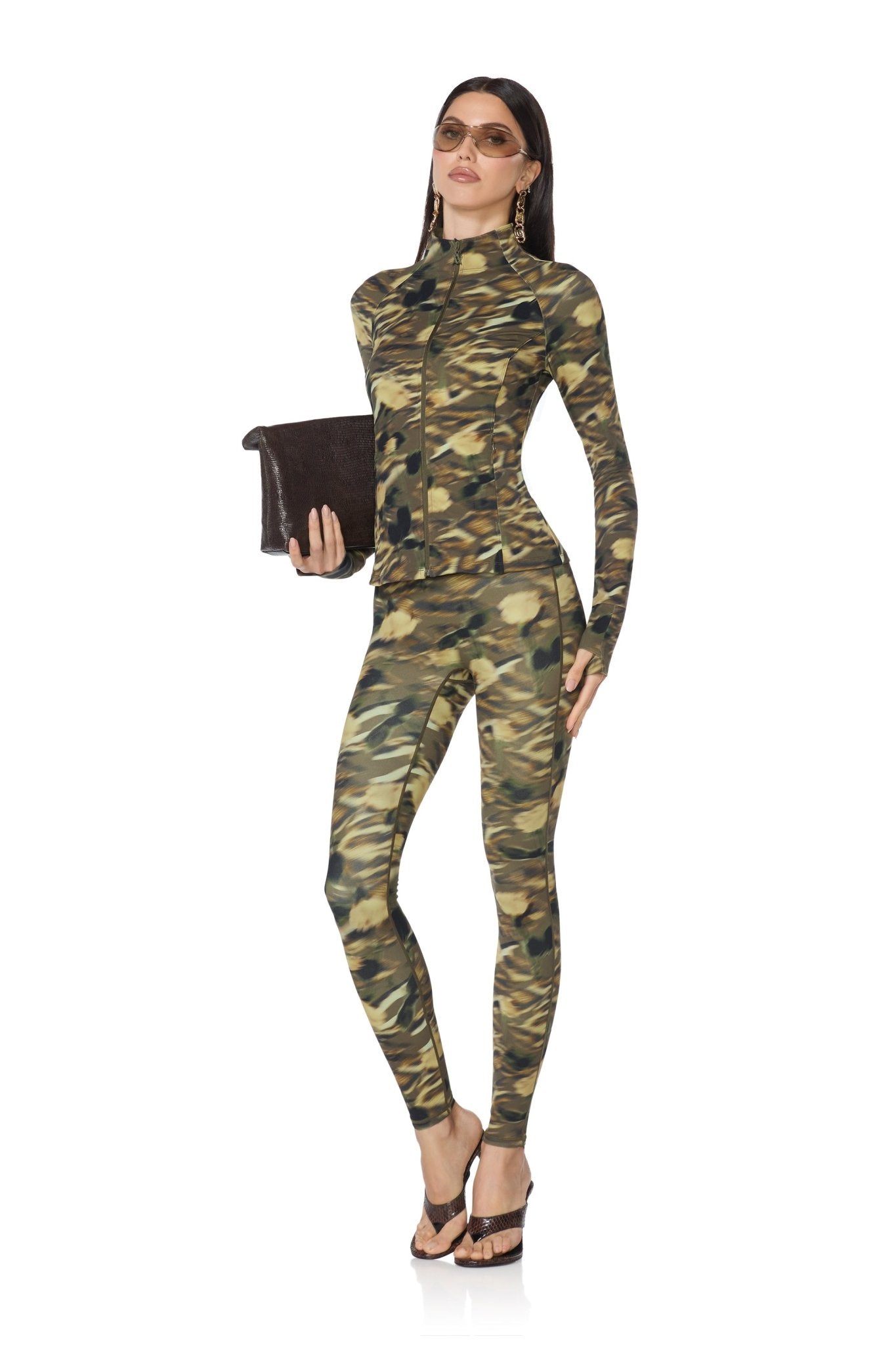 Hera Zip Up Jacket - Active Rushed Camo - AFRM