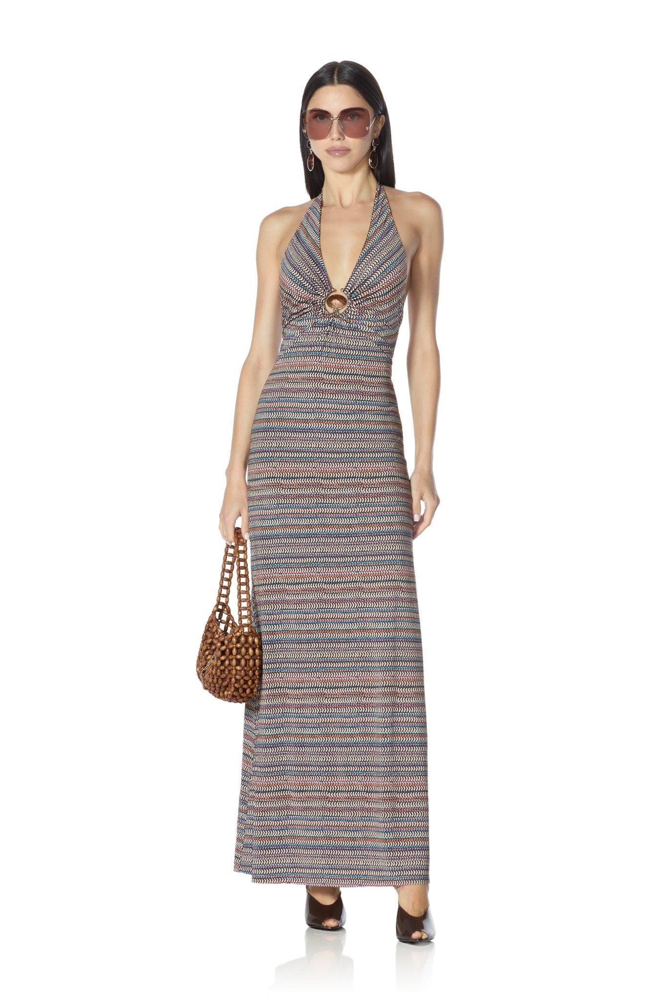 Huston Dress - Chevron Stripe - AFRM