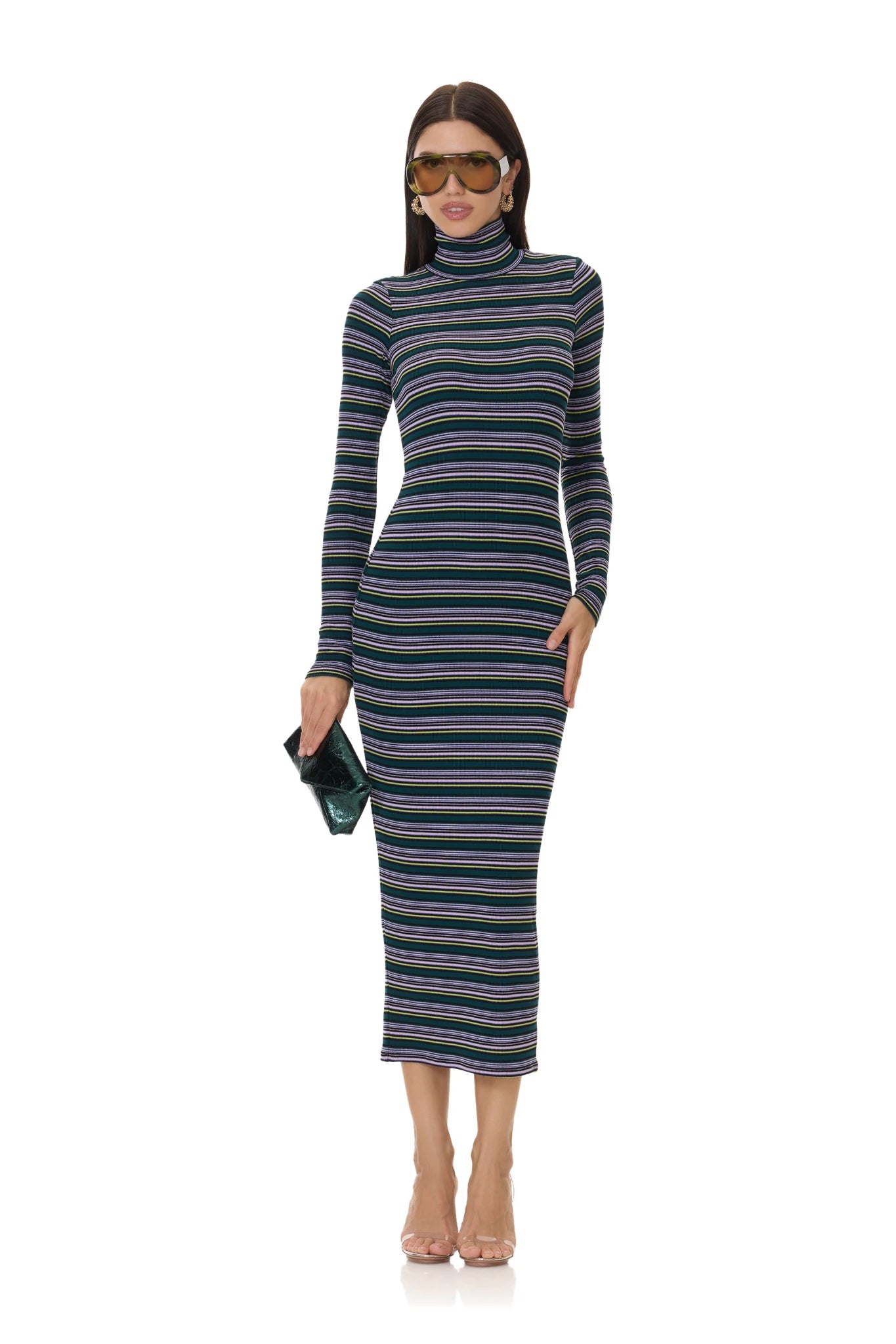 Imogen Dress - Teal Stripe - AFRM