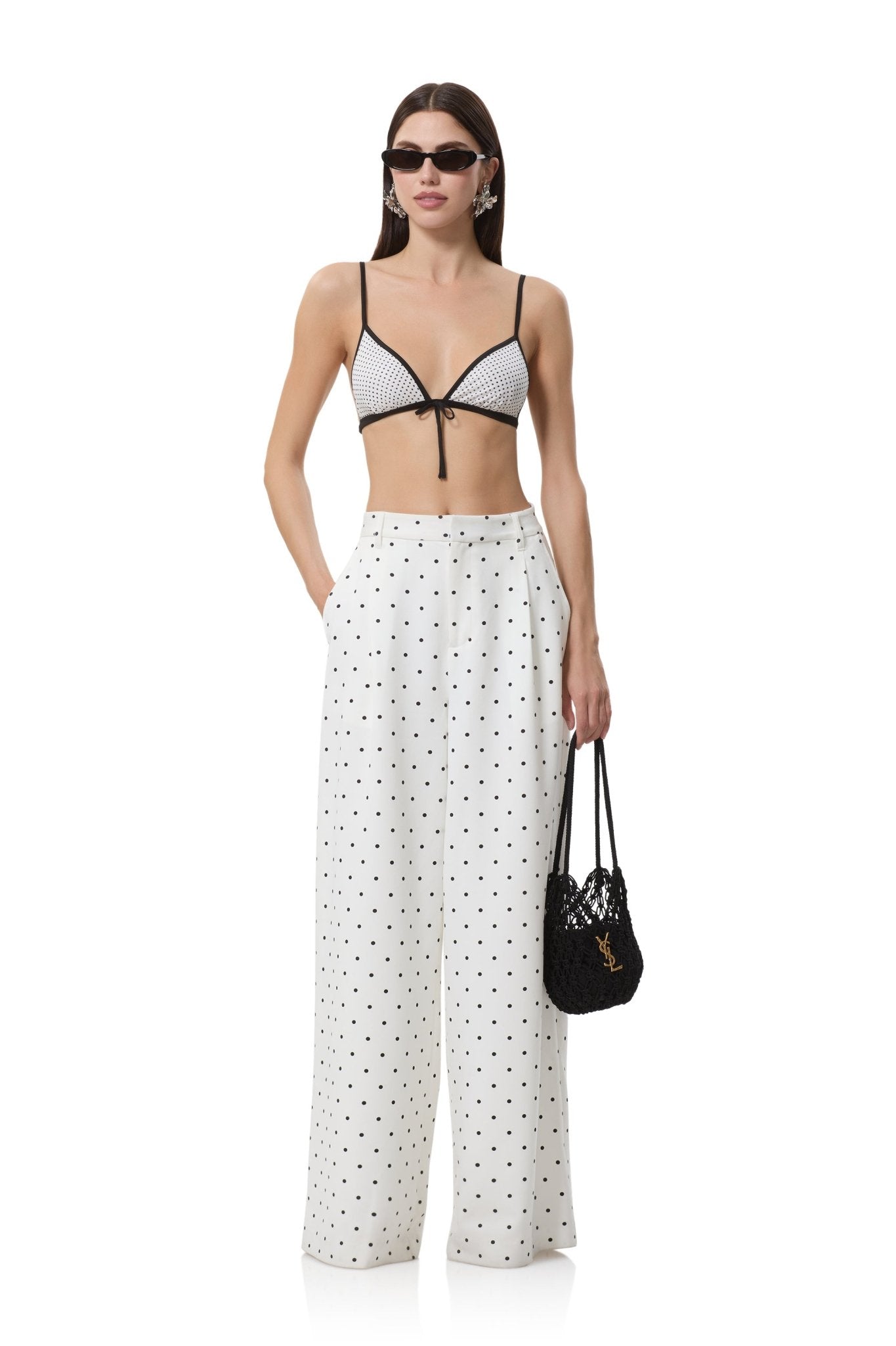 Jade Bra Top - Blanc Pin Dot - AFRM