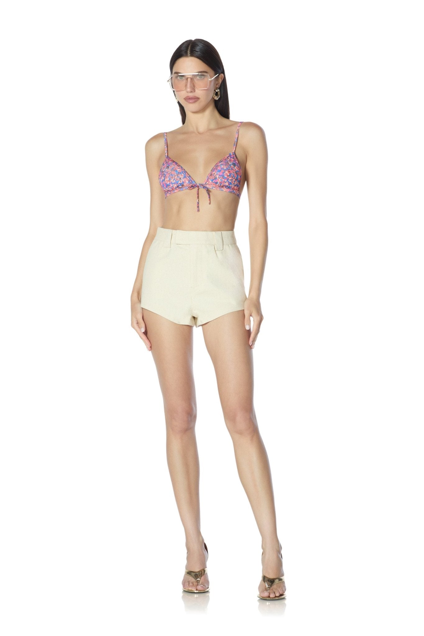Jade Bra Top - Cobalt Ditsy - AFRM