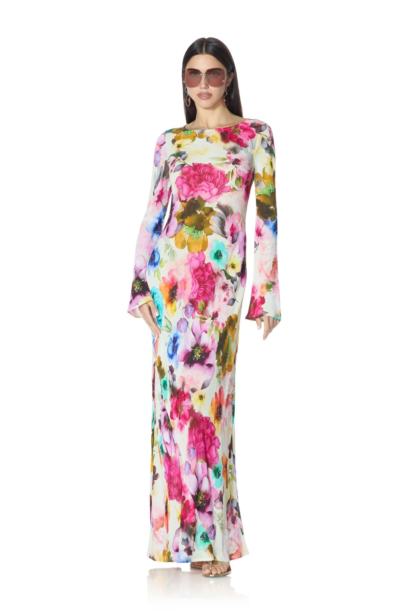 Jetta Dress - Watercolor Blossom - AFRM