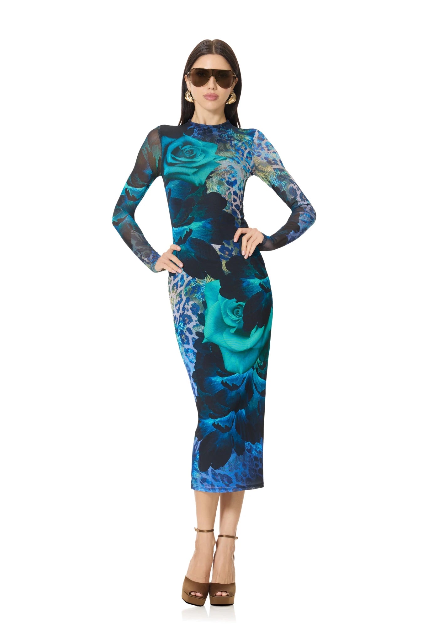 Juniper Dress - Teal Animal Rose - AFRM