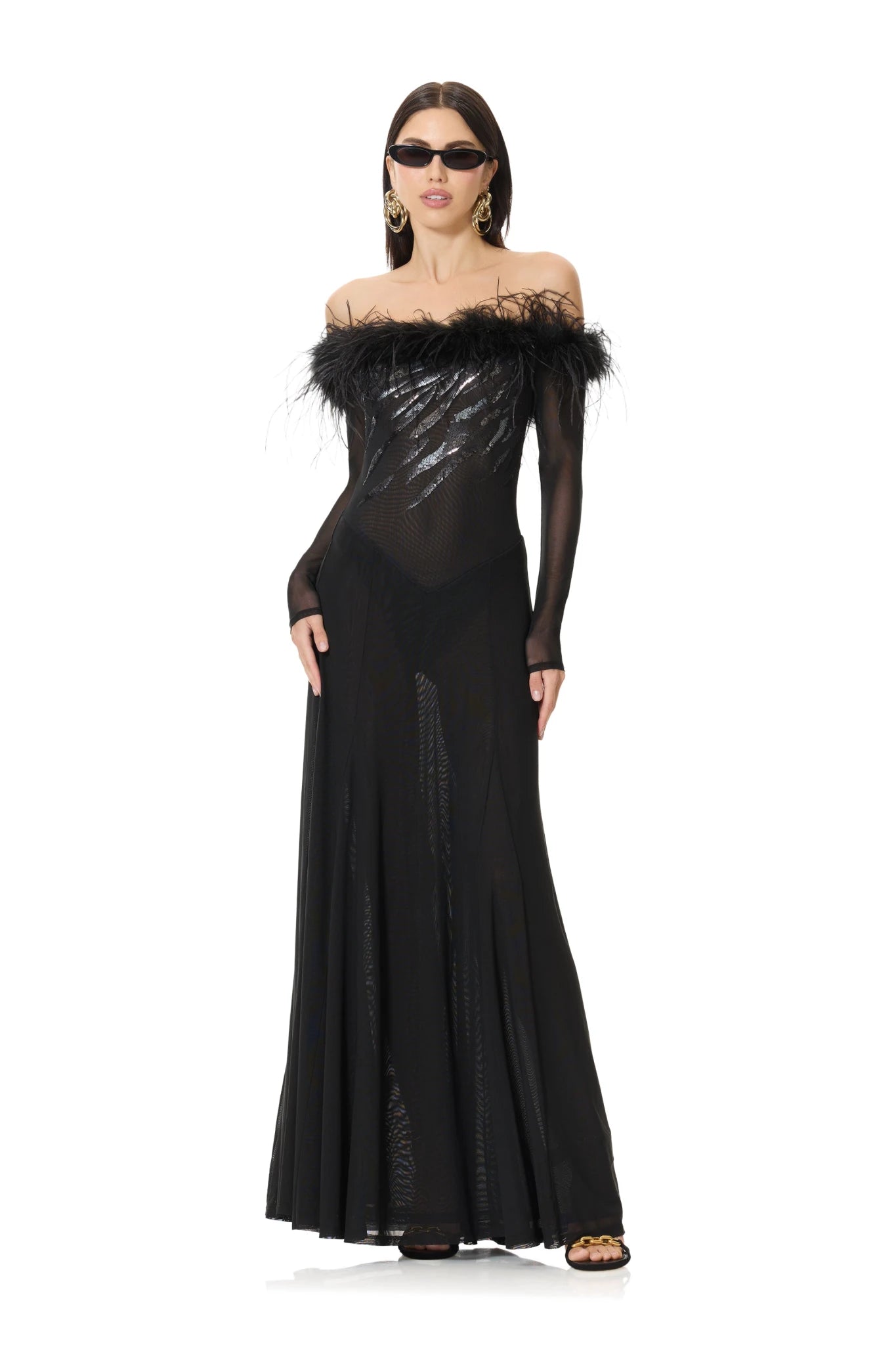 Lorela Sequin Dress - Noir - AFRM