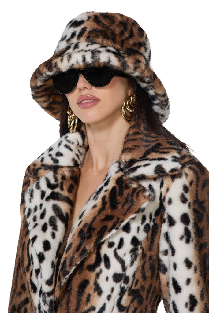 Ming Fur Bucket Hat - Mixed Leopard – AFRM