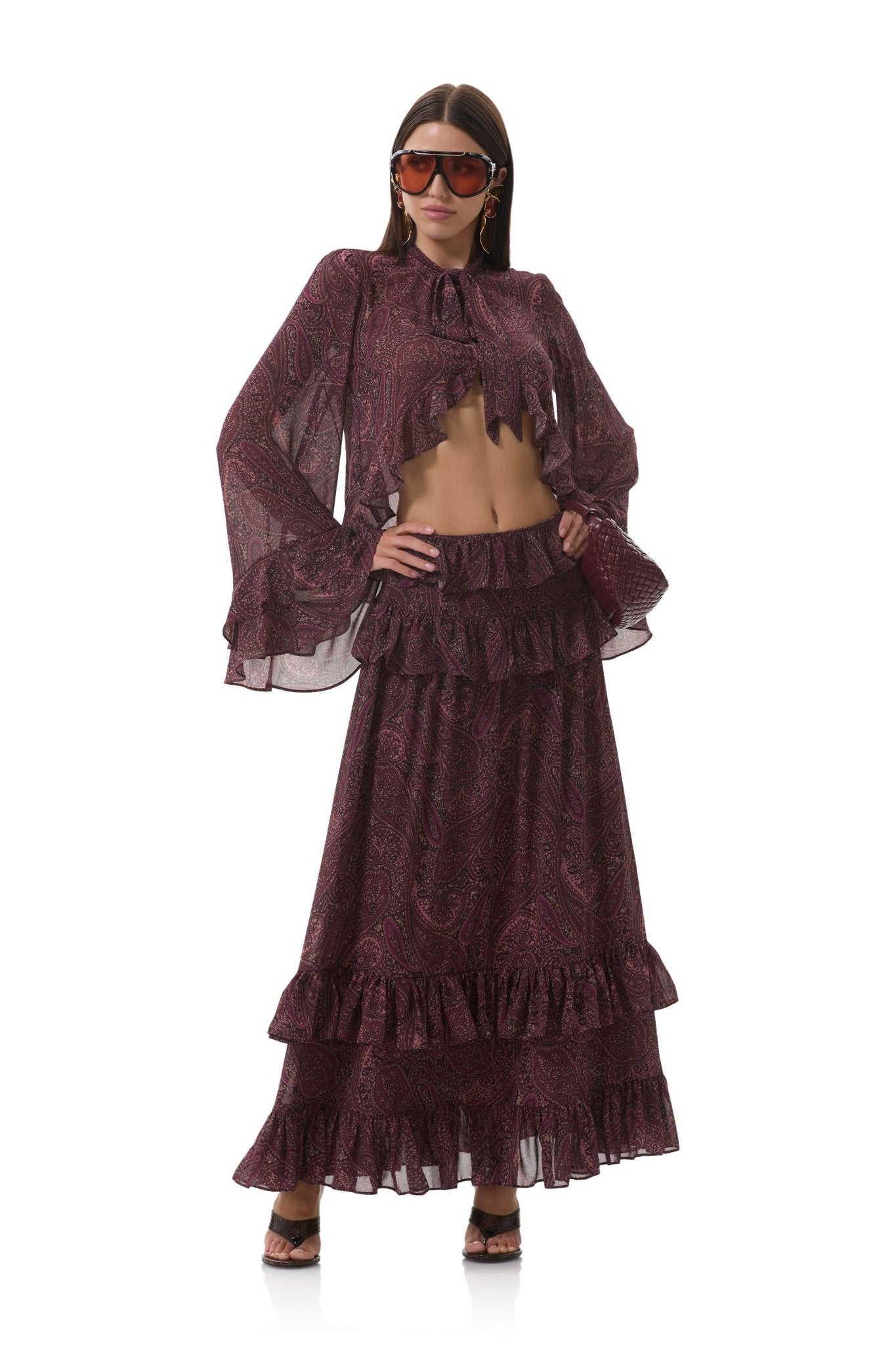 Pierre Skirt - Chocolate Paisley - AFRM