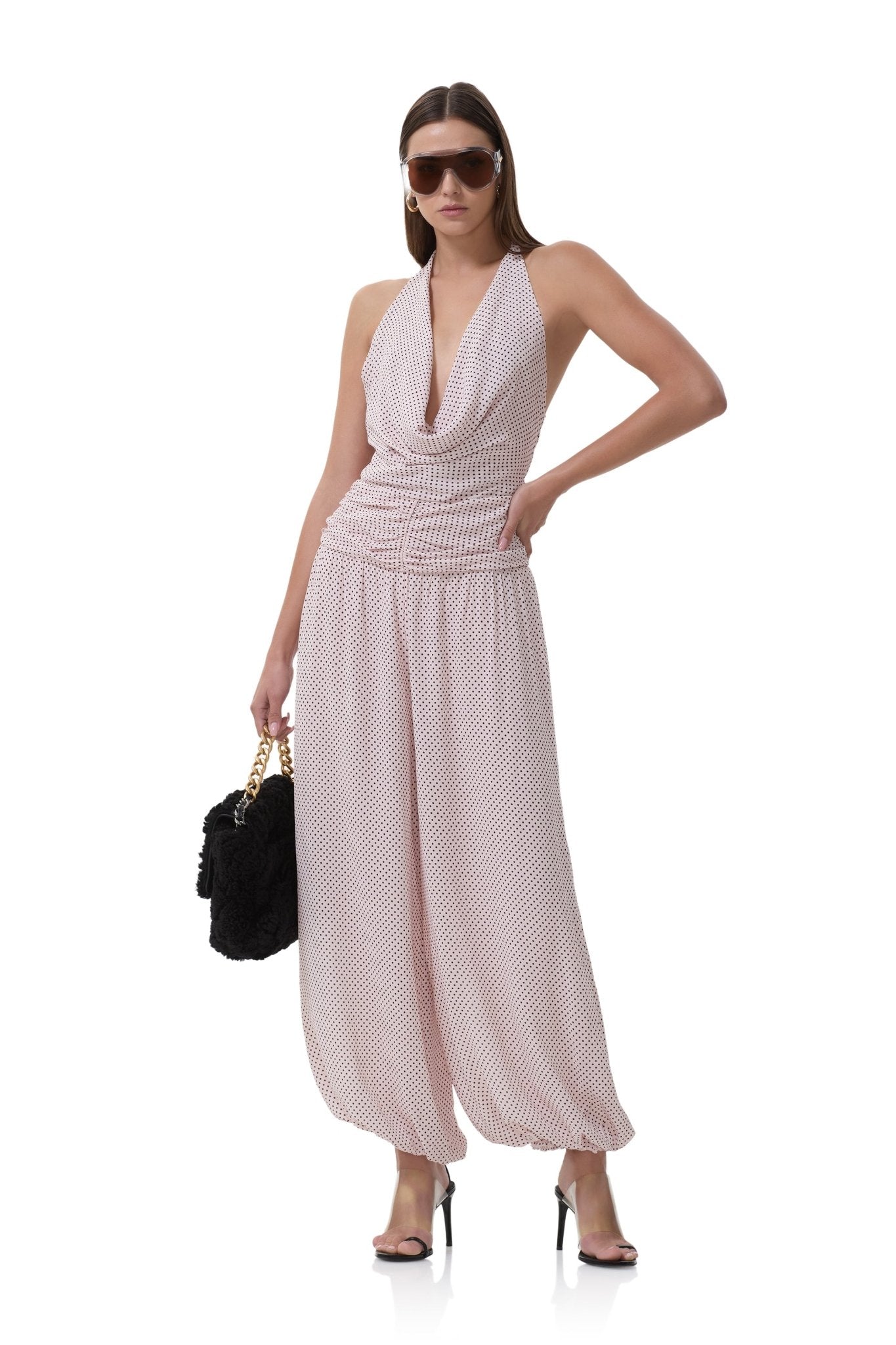 Robin Jumpsuit - Mauve Pin Dot - AFRM