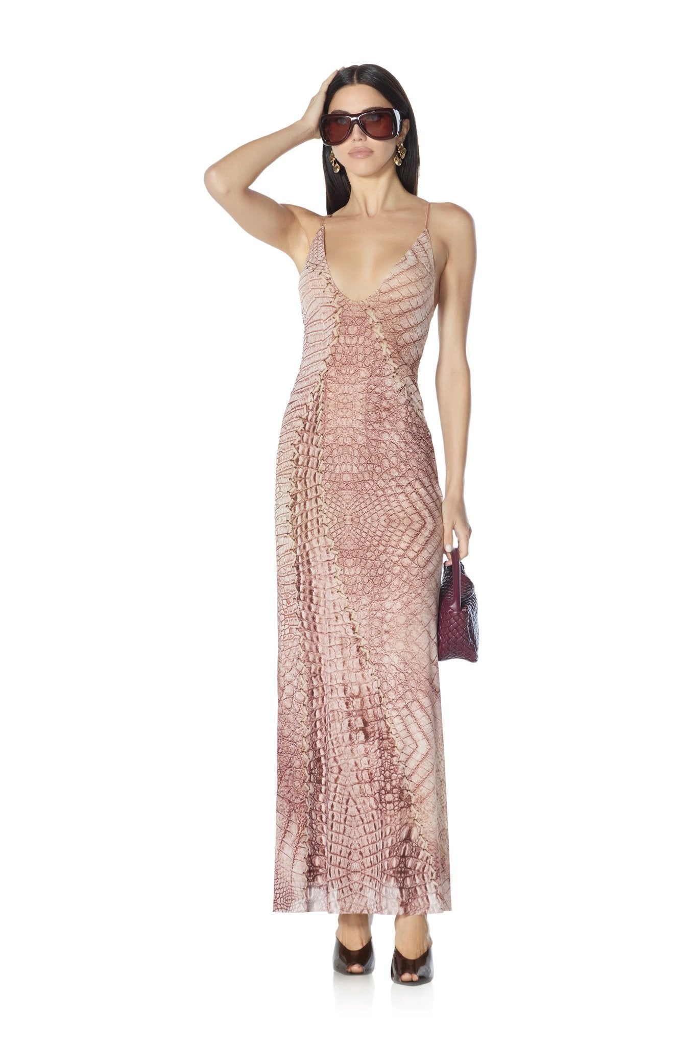 Romy Dress - Cappuccino Croc - AFRM