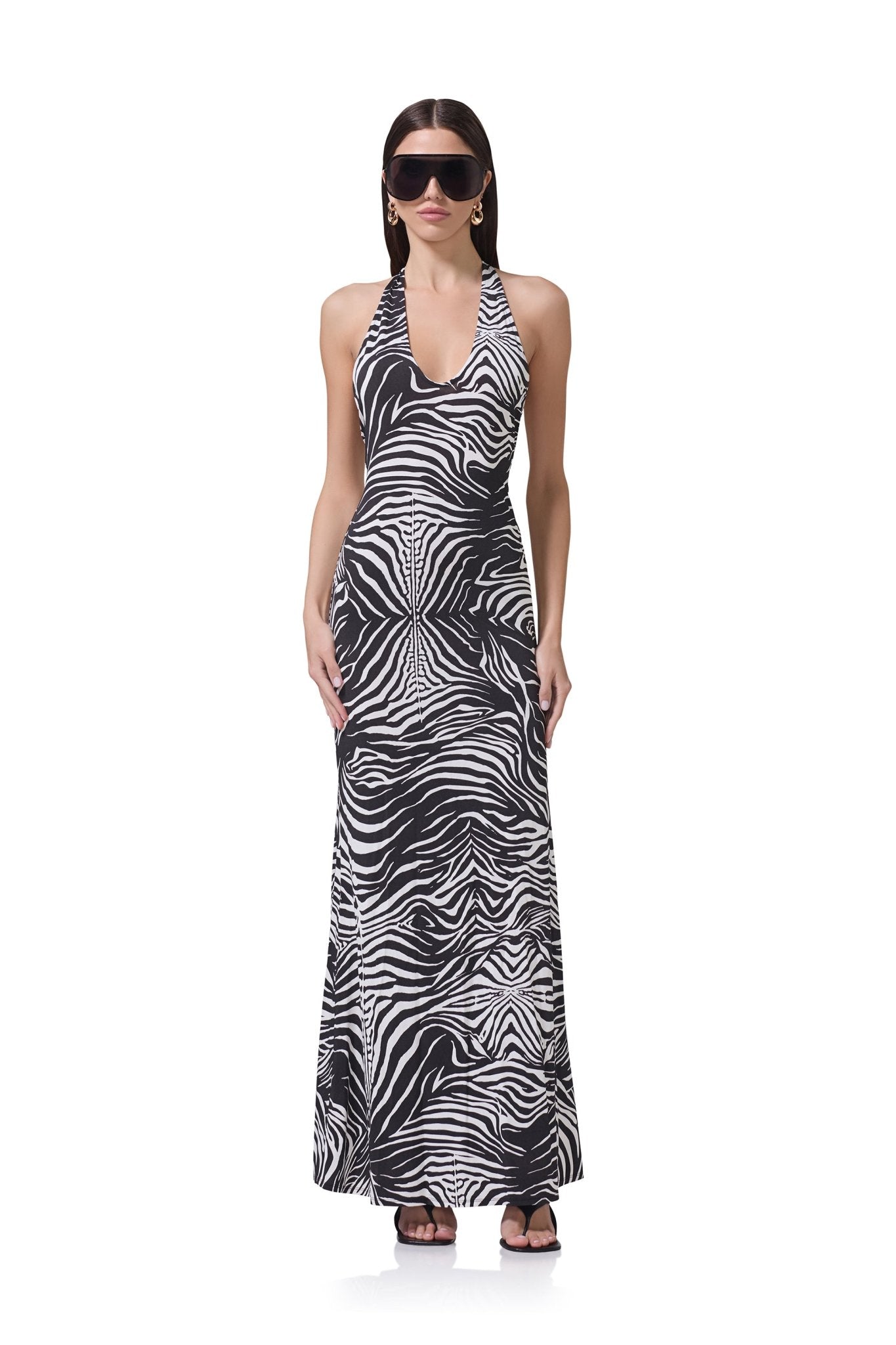 Rue Maxi Dress - Zebra Swirl - AFRM