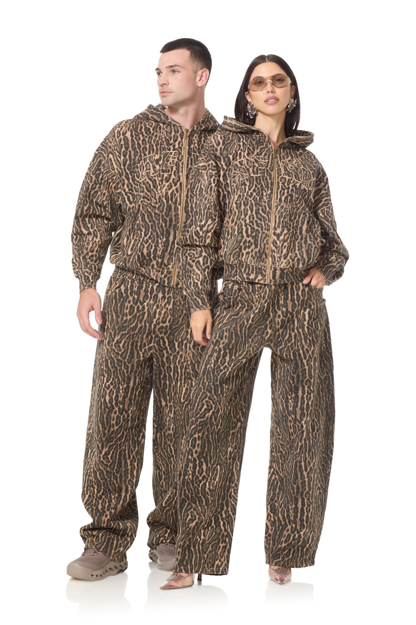 Ryan Barrel Sweatpant - Olive Leopard - AFRM