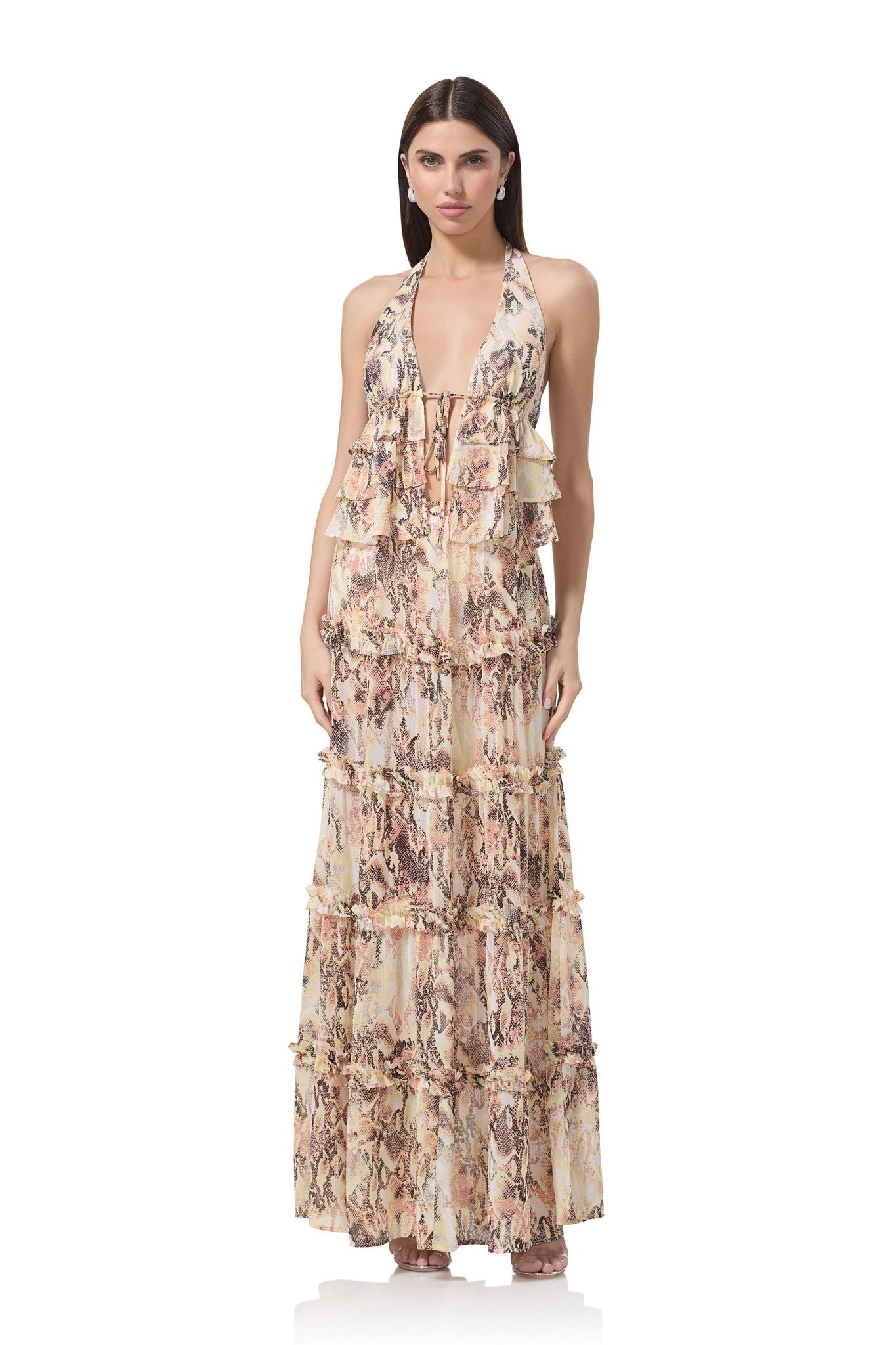 Sabina Maxi Skirt - Shine Snake - AFRM