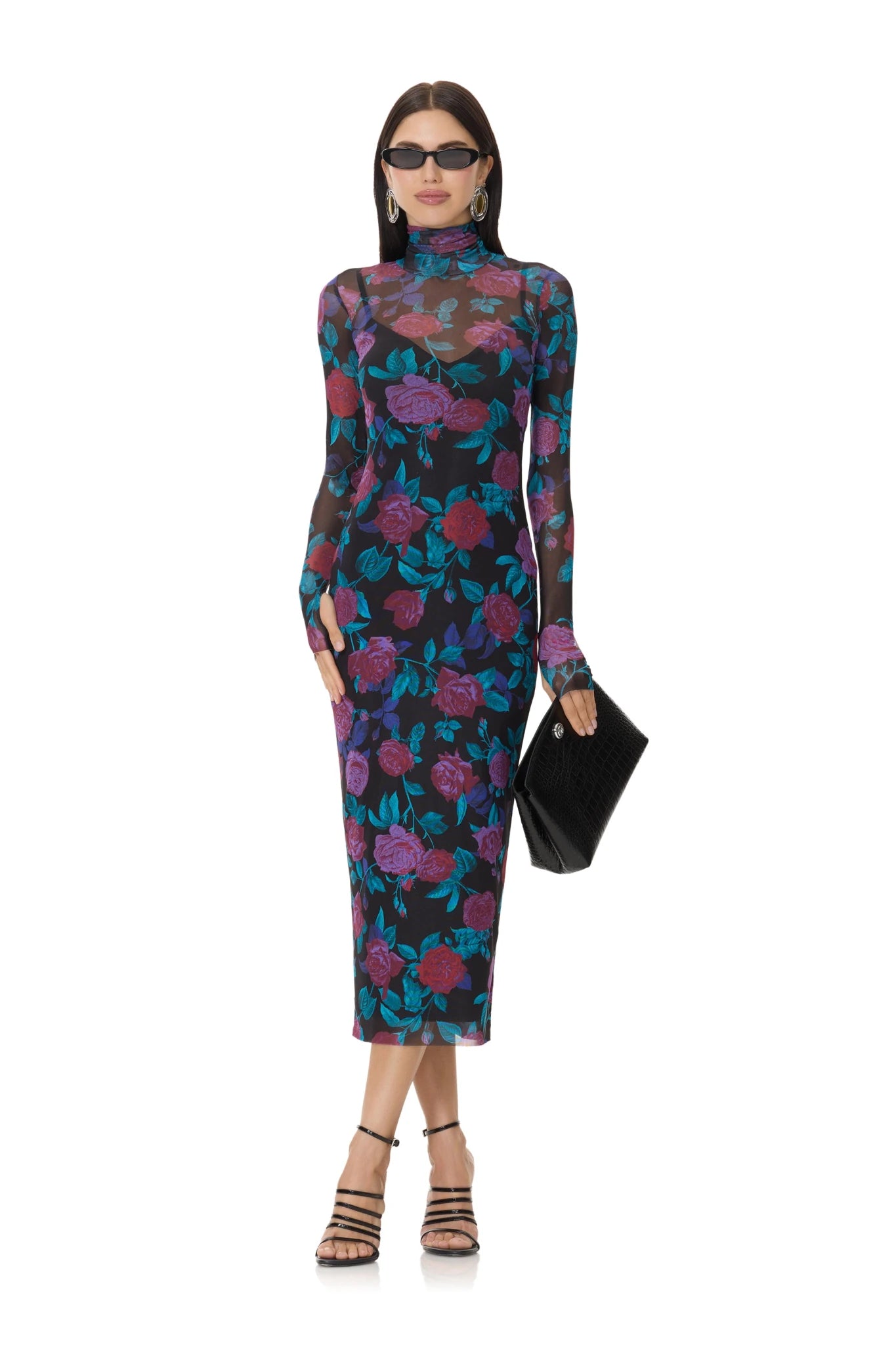 Shailene Dress - Plum Roses - AFRM
