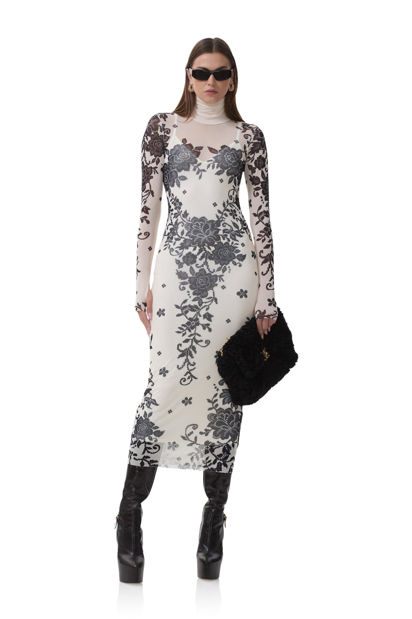 Shailene Dress - Stark Lace - AFRM