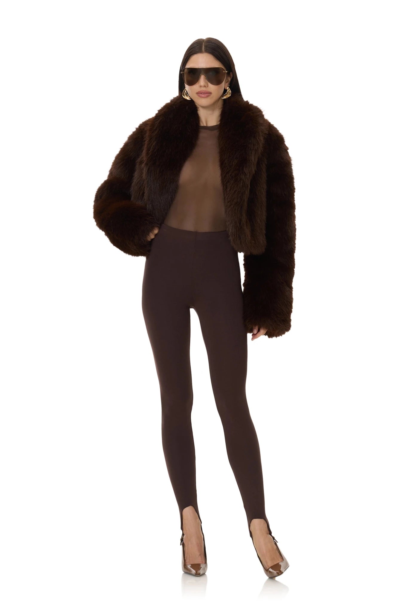 Stephanie Fur Jacket - Java - AFRM